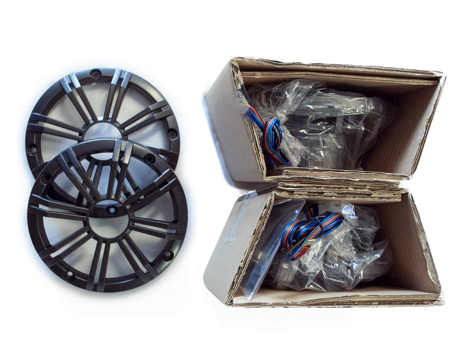 Kicker 8-Inch Marine LED Speakers - 3-Pair OEM Replacement Waterproof Audio System for Boats, Yachts, and Outdoor Adventures