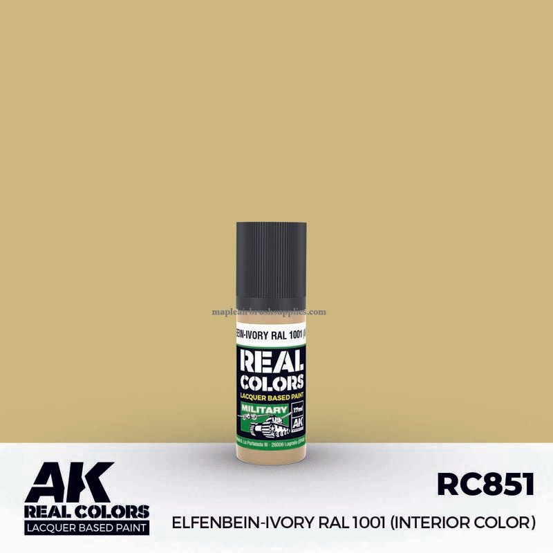 AK Interactive Real Colors Elfenbein Ivory RAL 1001 Paint - Authentic Interior Color for Scale Models, Miniatures & DIY Crafts - Perfect for Model Cars, Aircraft & Historical Dioramas
