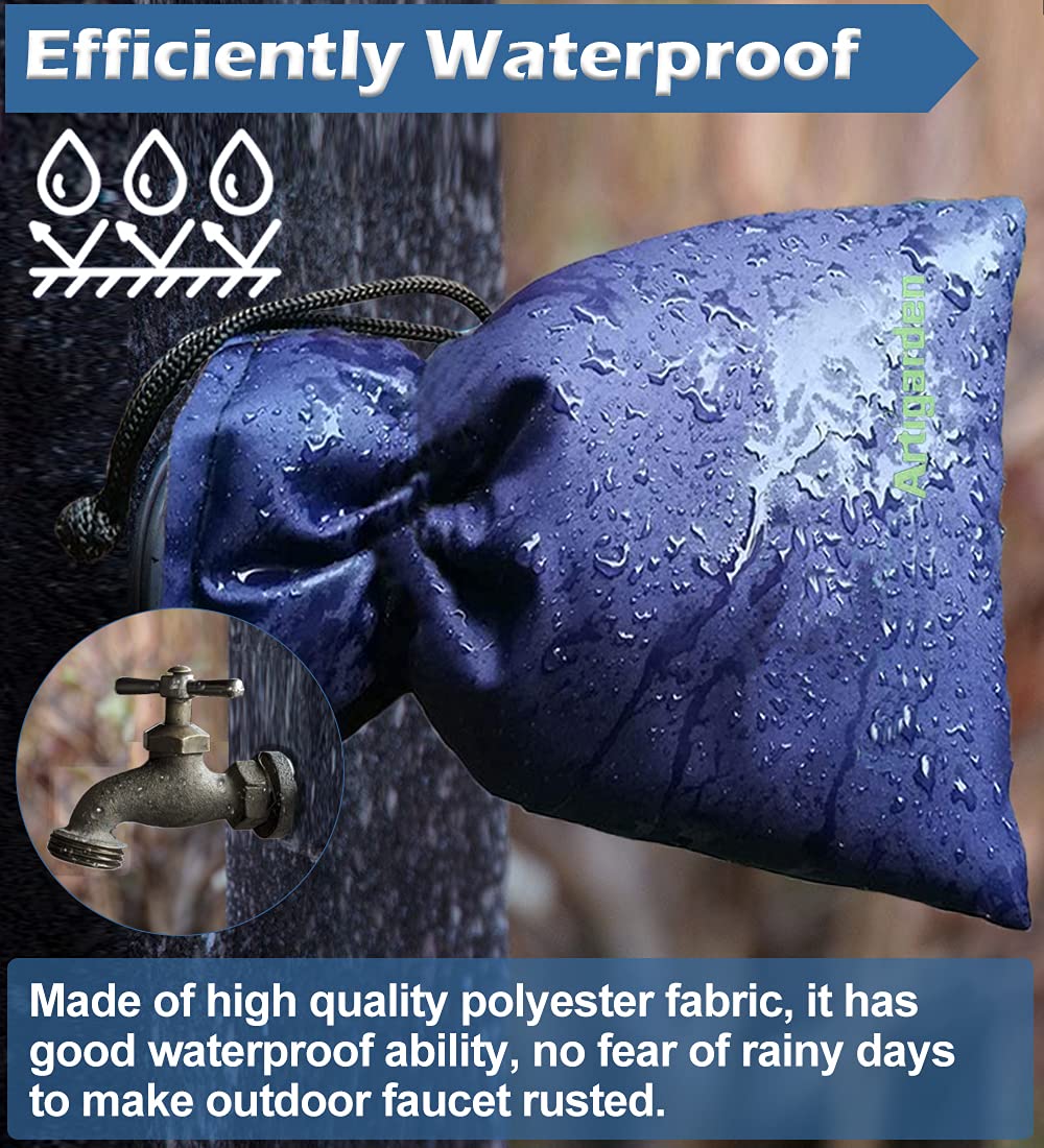 Upgraded Outdoor Faucet Cover for Winter Freeze Protection - Insulated Water Hose Bib Cover for Cold Weather, Blue, Pack of 2 - Protect Pipes from Freezing in Winter for Home & Garden Use