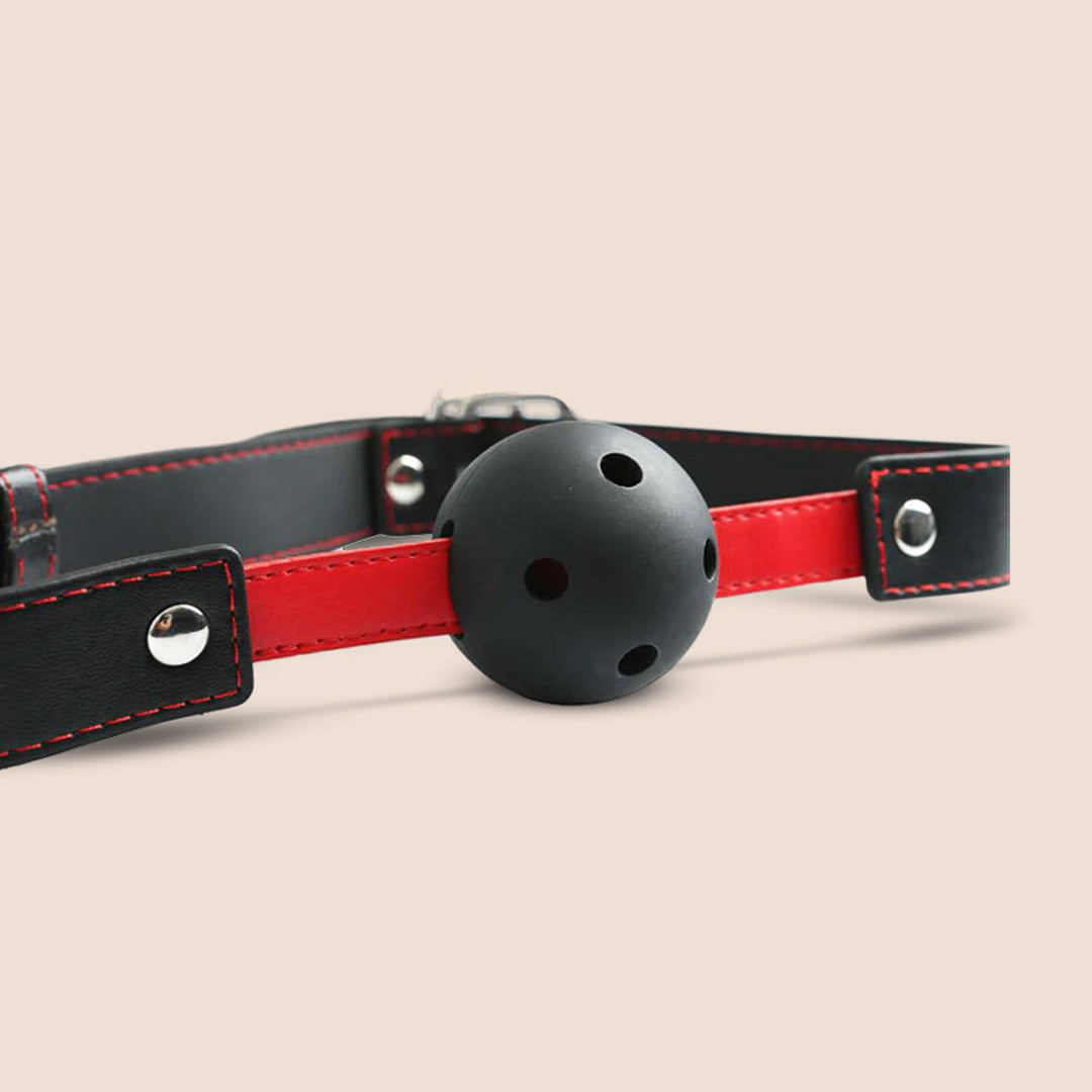 Breathable Hush Ball Gag for BDSM Play - Comfortable & Safe Adult Bondage Gear for Couples & Roleplay Scenes