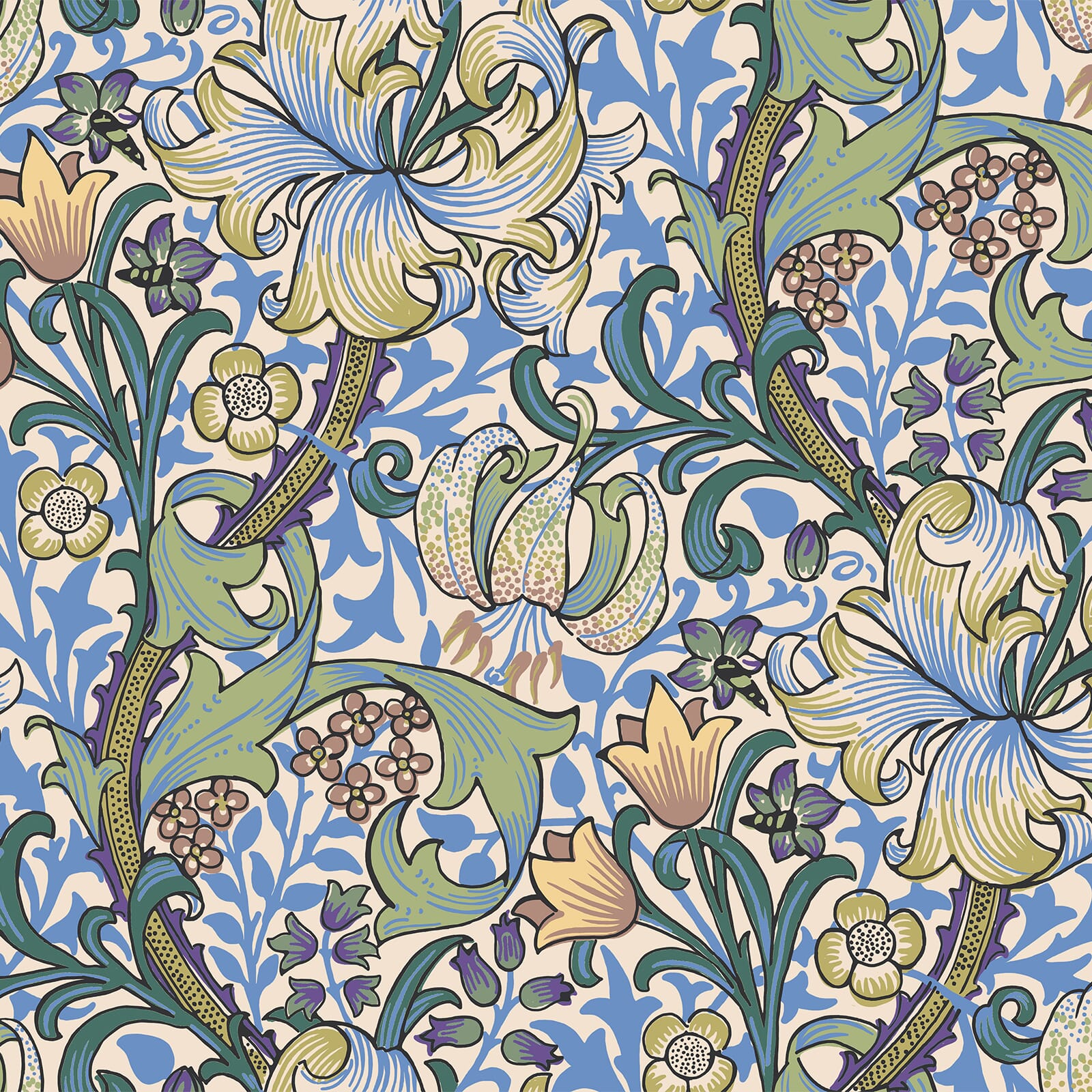GOLDEN LILY Wallpaper - Sky Pattern Design | Premium Self-Adhesive Wallpaper for Living Room, Bedroom & Home Decor