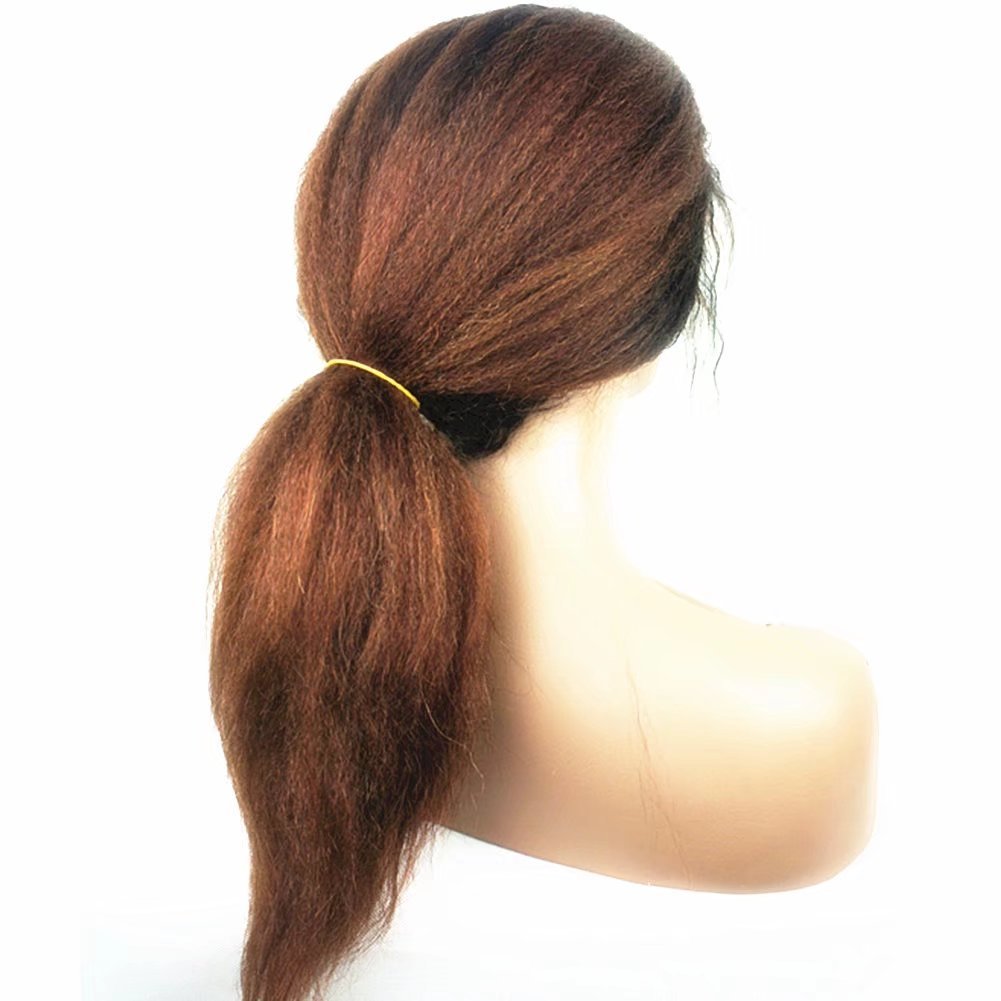 NLW Brazilian Virgin Human Hair Full Lace Wigs for Black Women - Ombre T1B/30 Color Italian Kinky Yaki Human Hair Wigs with Baby Hair (10 Inches) - Perfect for Daily Wear, Special Occasions & Protective Styling