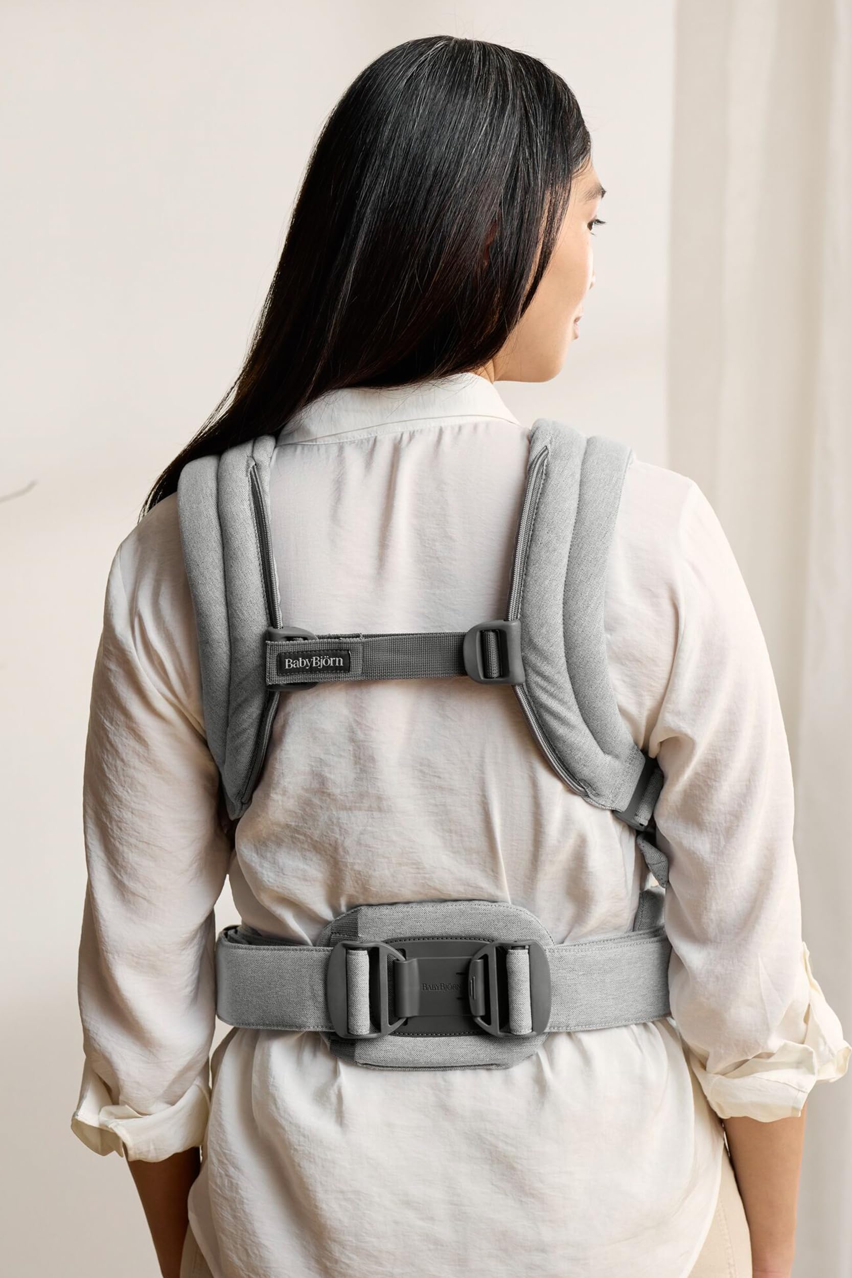 BabyBjörn Baby Carrier Harmony - Light Gray Woven Mélange | 3-in-1 Ergonomic Infant Carrier for Newborn to Toddler (7-40 lbs) | Front Facing-in, Outward & Back Carry Positions | Perfect for Shopping, Hiking & Daily Errands