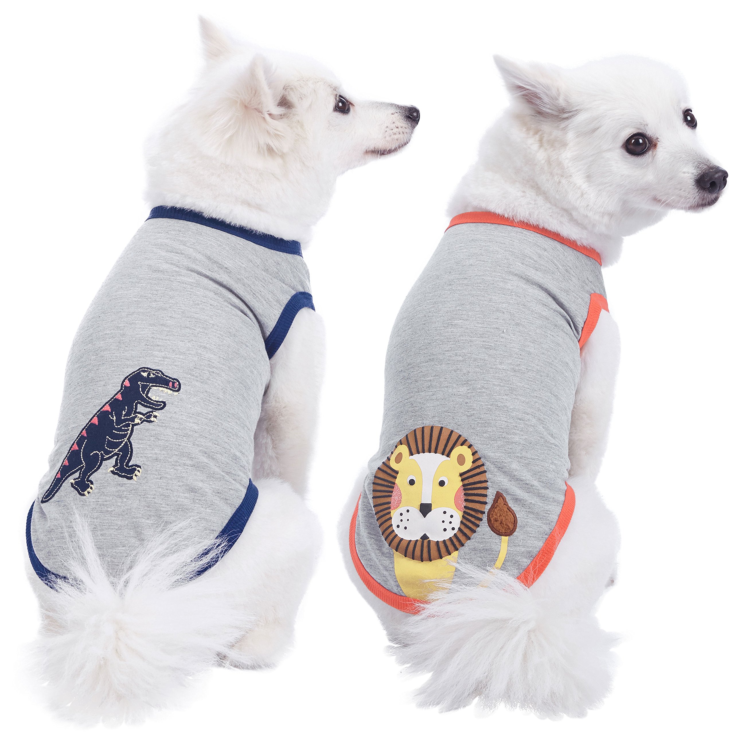 Blueberry Pet 2-Pack Soft & Comfy Cotton Blend Dog T-Shirts - 10