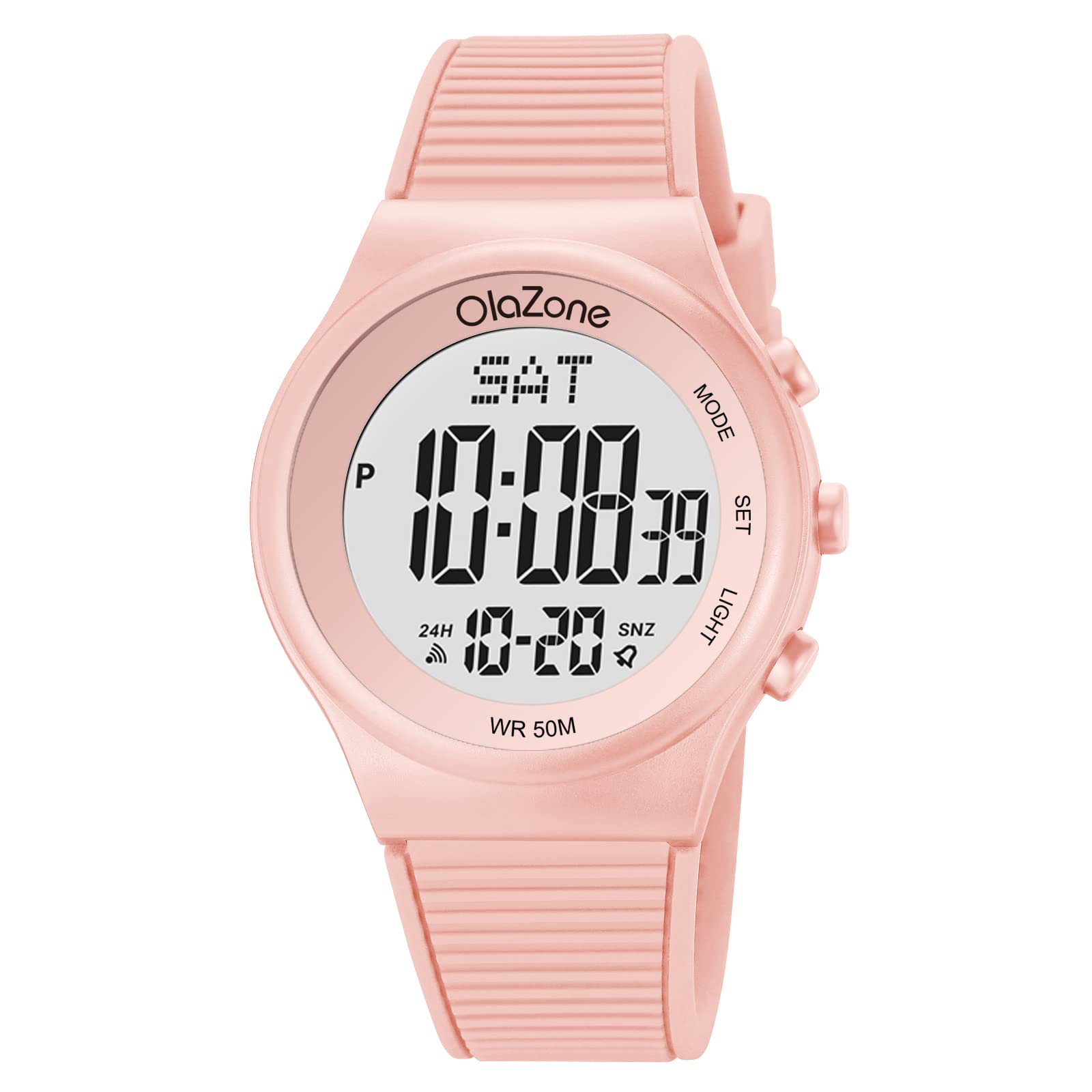 Waterproof Digital Sports Watch for Girls - Nude Pink for Outdoor & School