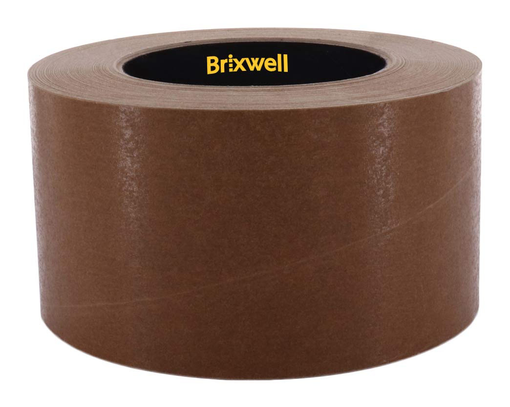 Brixwell 48 Rolls - 3 Inch x 60 Yard Brown Kraft Paper Packing Tape, Strong Adhesive, Eco-Friendly, Made in USA - Perfect for Shipping Boxes, Moving, Storage & Packaging Supplies