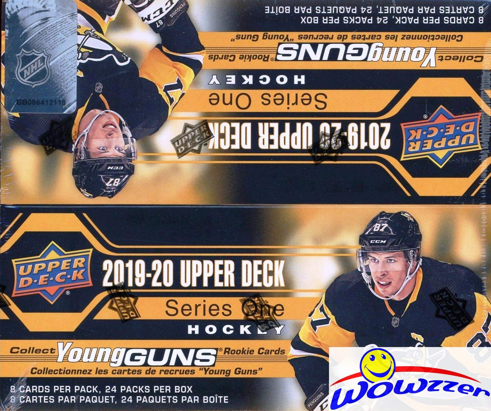2019/20 Upper Deck Series 1 NHL Hockey Factory Sealed 24-Pack Retail Box - 192 Trading Cards with Game Jersey Card, 6 Young Gun Rookies, 3 Canvas & 4 Portrait Inserts - Perfect for Collectors, Gifts & Fantasy Hockey Fans