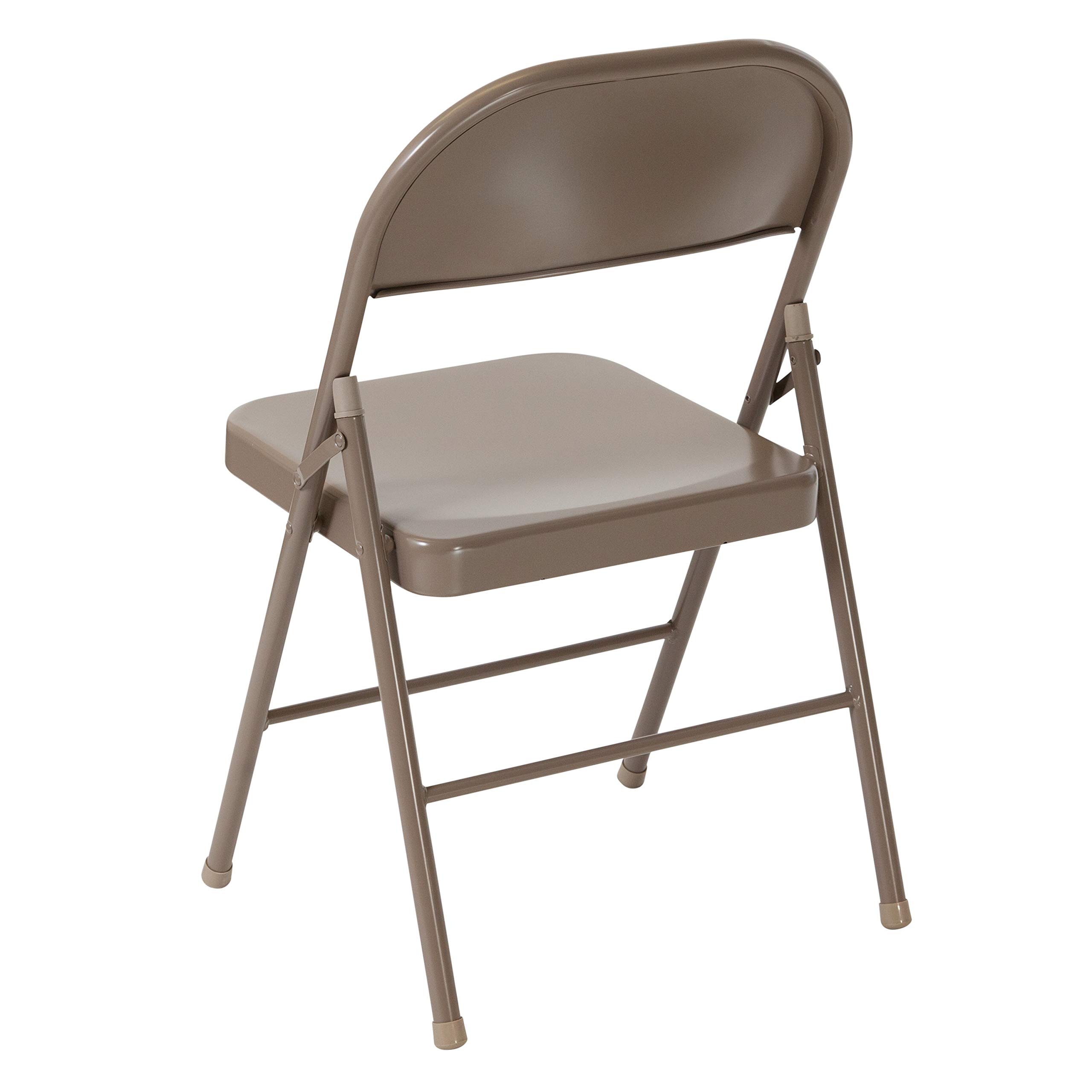 Flash Furniture HERCULES Series Heavy Duty Beige Metal Folding Chair - Double Braced Commercial Grade for Events, Parties, Weddings & Outdoor Gatherings