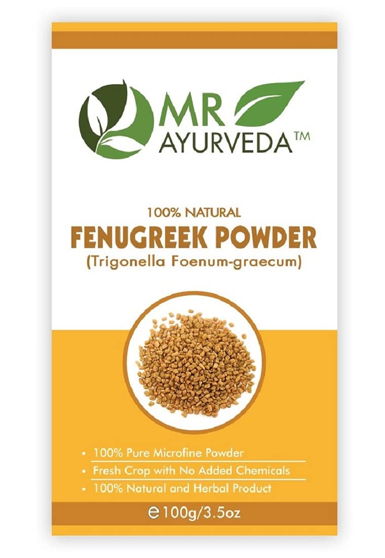MR Ayurveda 100% Pure Organic Fenugreek Powder for Hair Growth, Skin Care & Face Mask - Natural Herbal Supplement (100g) | Perfect for DIY Beauty Treatments, Healthy Hair & Glowing Skin