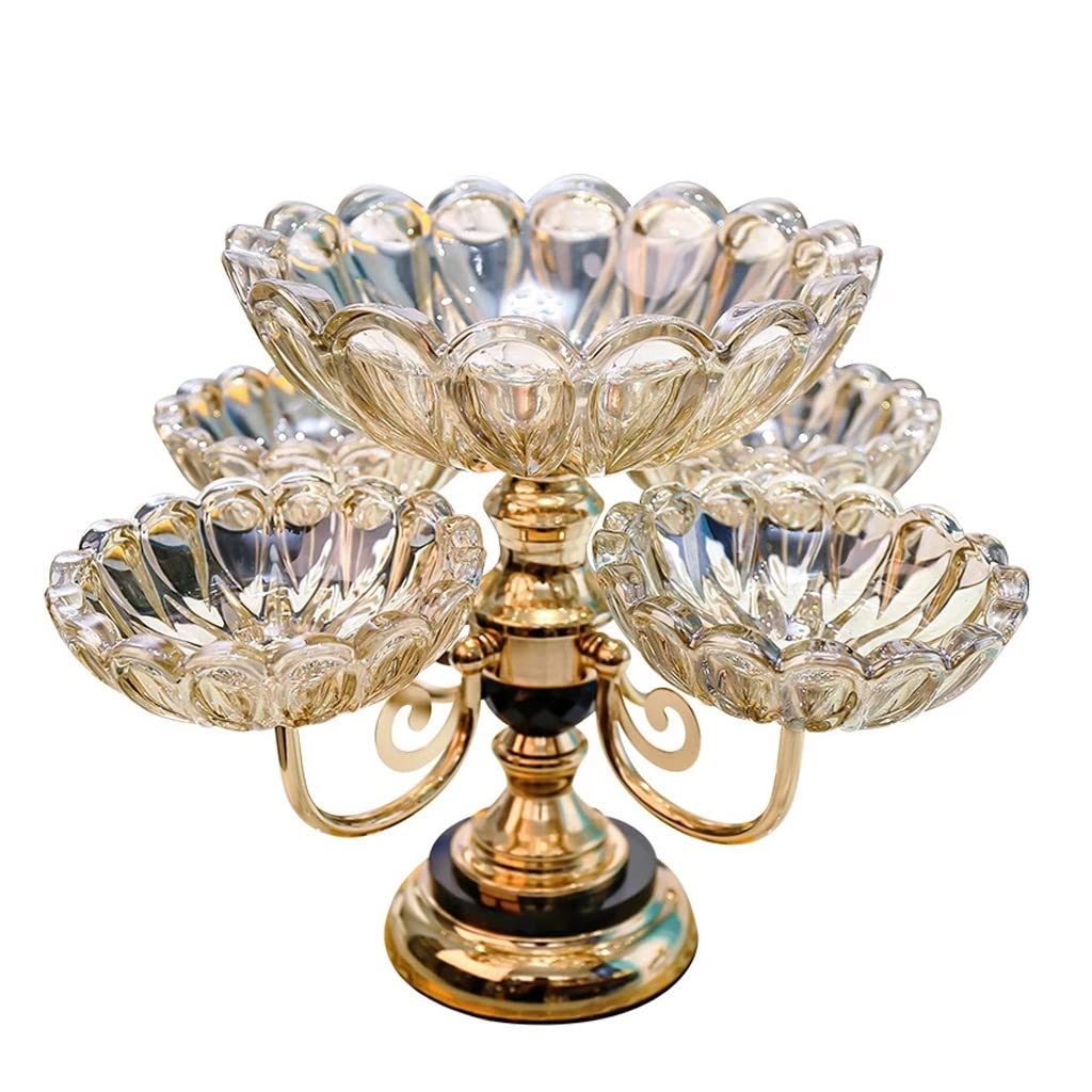 Crystal Glass Multi-Layer Fruit Tray - Elegant 3-Tier Serving Platter for Snacks, Candy & Desserts | Perfect for Living Room, Coffee Table & Party Display | Durable & Stylish Home Decor (One Size)