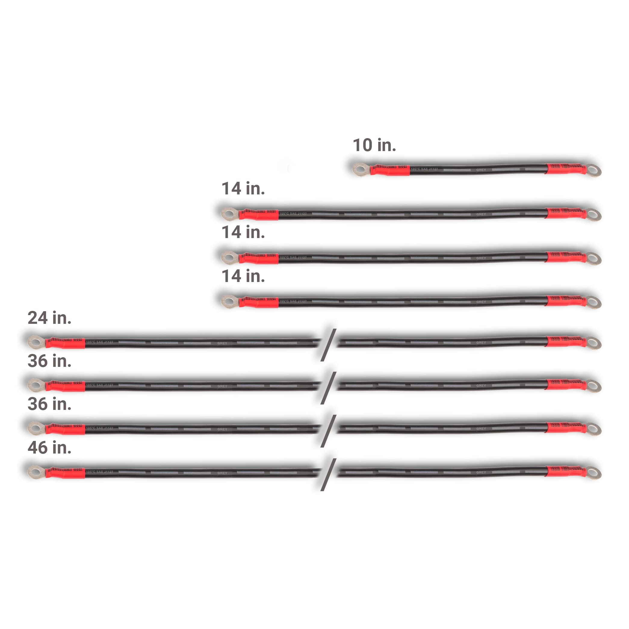 MODZ® Club Car Precedent (4x12) Golf Cart 2-Gauge Complete Battery Cable Set - High Performance Replacement Cables for Golf Cart Batteries - Perfect for Golf Course, Resort & Neighborhood Electric Vehicles