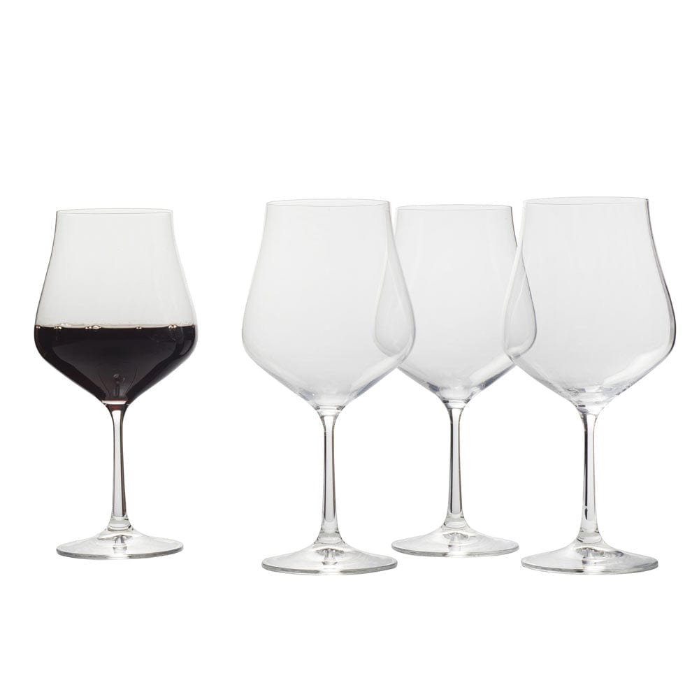 Premium Set of 4 Elegant Red Wine Glasses - 18oz Crystal Clear Stemware for Cabernet, Merlot & Pinot Noir - Perfect for Dinner Parties, Romantic Dates & Wine Tasting Events