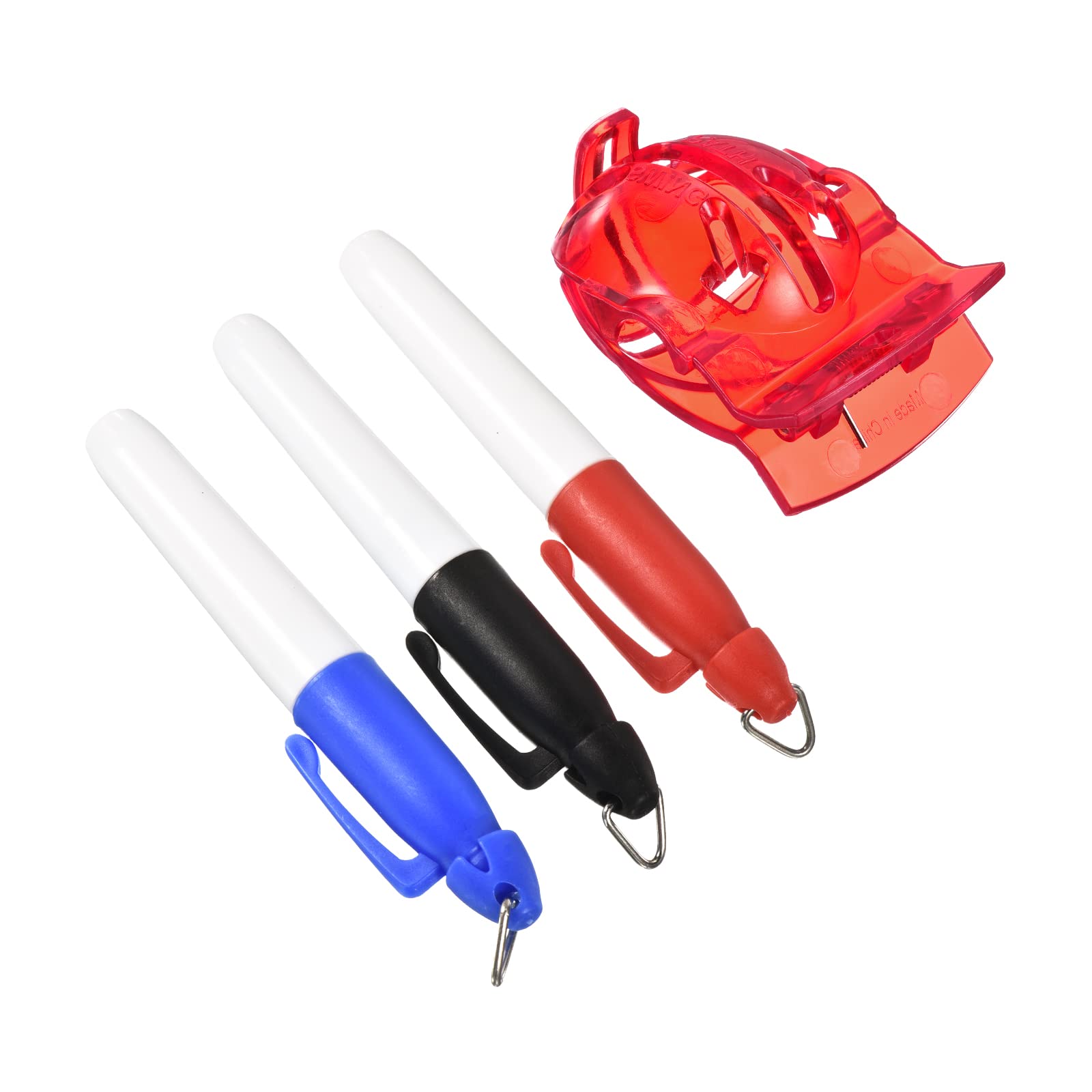 PATIKIL Golf Ball Liner - Clamp Style Line Marking Stencil & Alignment Tool with Pens for Perfect Golf Ball Marking | Ideal for Practice, Training & Tournament Preparation