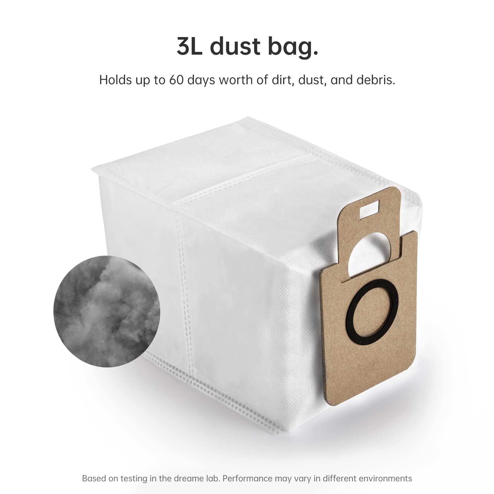dreame L10s Ultra/L10 Ultra Replacement Dust Bags - 3L Capacity, 3 Pack - Compatible with Robot Vacuum Cleaners for Hair, Dirt, Dust & Debris Collection - Perfect for Pet Owners & Allergy Sufferers Home Cleaning
