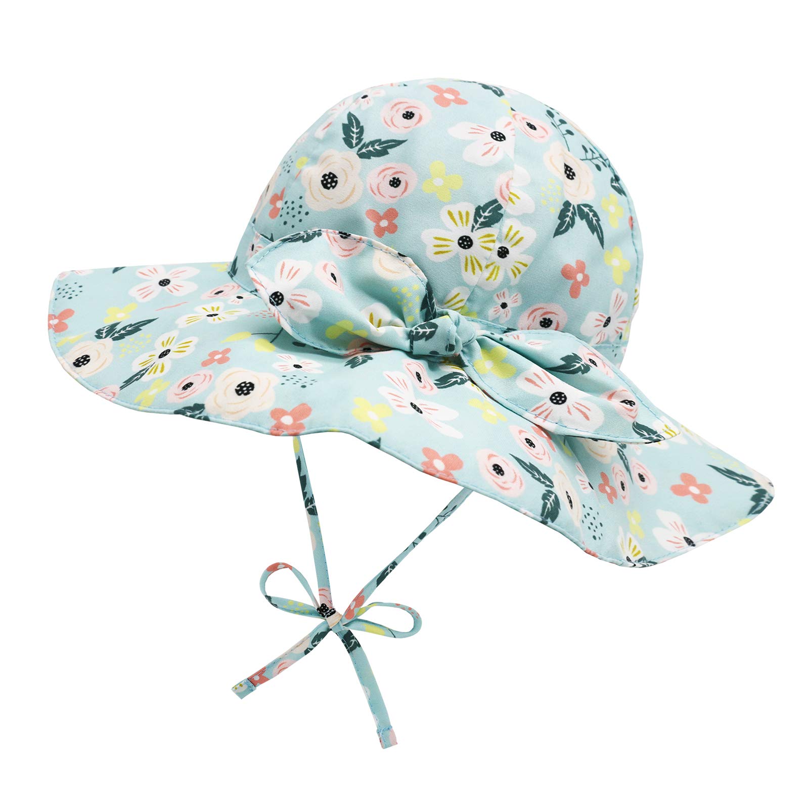 UPF 50+ Baby Sun Hat for Boys & Girls - Wide Brim Cotton Toddler Beach Hat with Neck Flap - Perfect for Outdoor, Swimming, and Summer Protection
