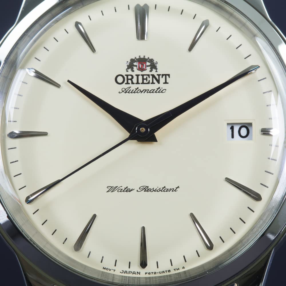 Orient Bambino 38mm Men's Automatic Mechanical Watch with Leather Strap & Stainless Steel Case - Classic Analog Dress Watch for Business, Formal Occasions and Everyday Wear