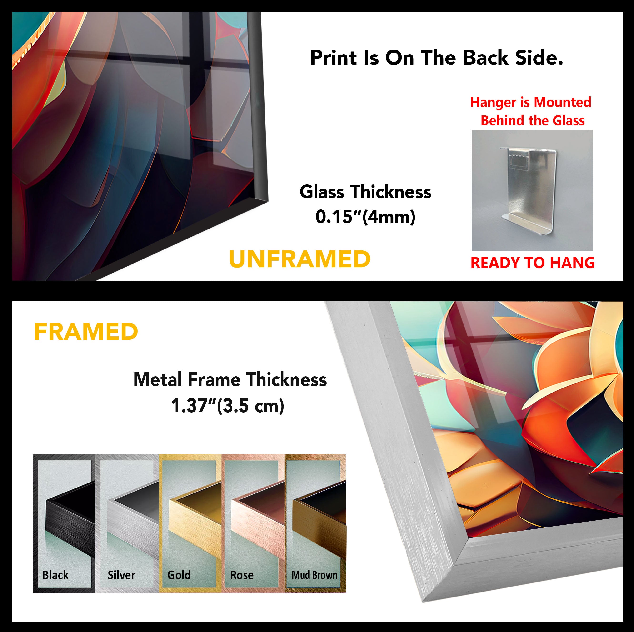 3D Geometric Mandala Glass Wall Art - Vibrant Abstract Lotus Design for Home & Office Decor | Modern Spiritual Meditation Room Decorations | Unique Gift Idea for Yoga Lovers & Art Collectors