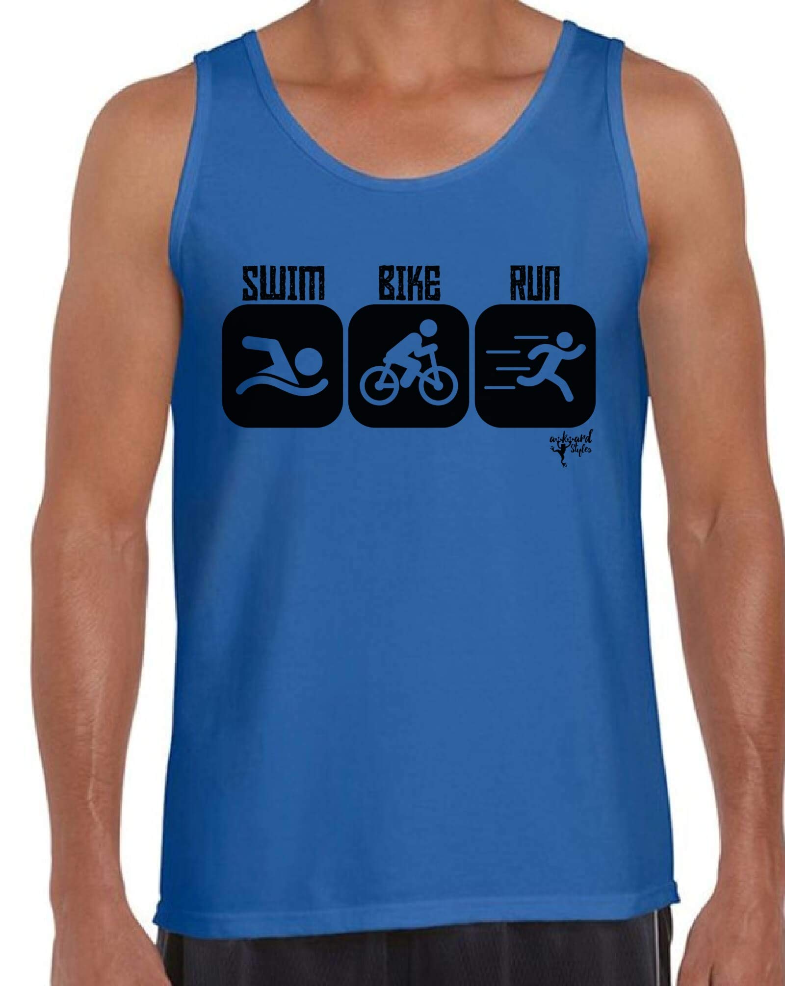 Awkwardstyles Men's Triathlon Tank Top - Quick-Dry Breathable Running Cycling Swim Shirt for Athletic Training & Competition - Perfect for Triathlons, Marathons, Gym Workouts & Outdoor Sports