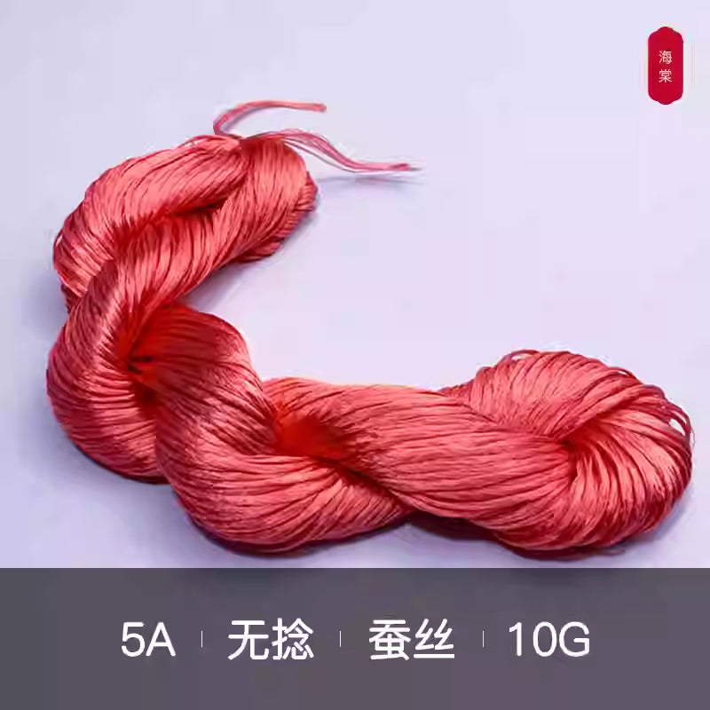 10g Suzhou Embroidery Thick Untwisted Mulberry Silk Thread - Red Color (#002) for Chinese Embroidery, Sewing, and DIY Craft Projects
