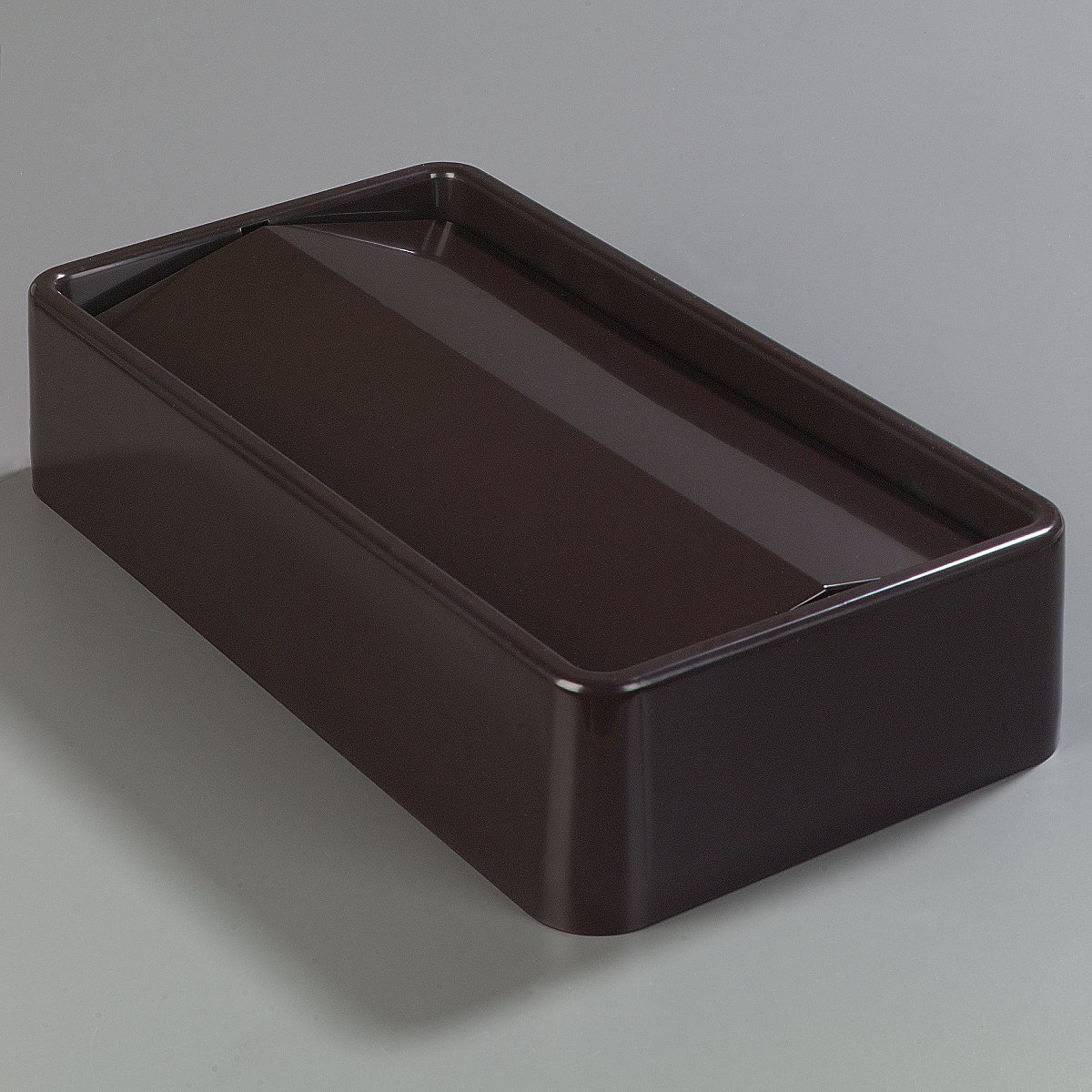 Carlisle 34202469 Trimline Rectangular Swing Top Lids - Set of 4, Dark Brown ABS Plastic Waste Container Covers - Fits 15 & 23 Gallon Trash Bins - Ideal for Kitchen, Office, Restaurant & Commercial Use
