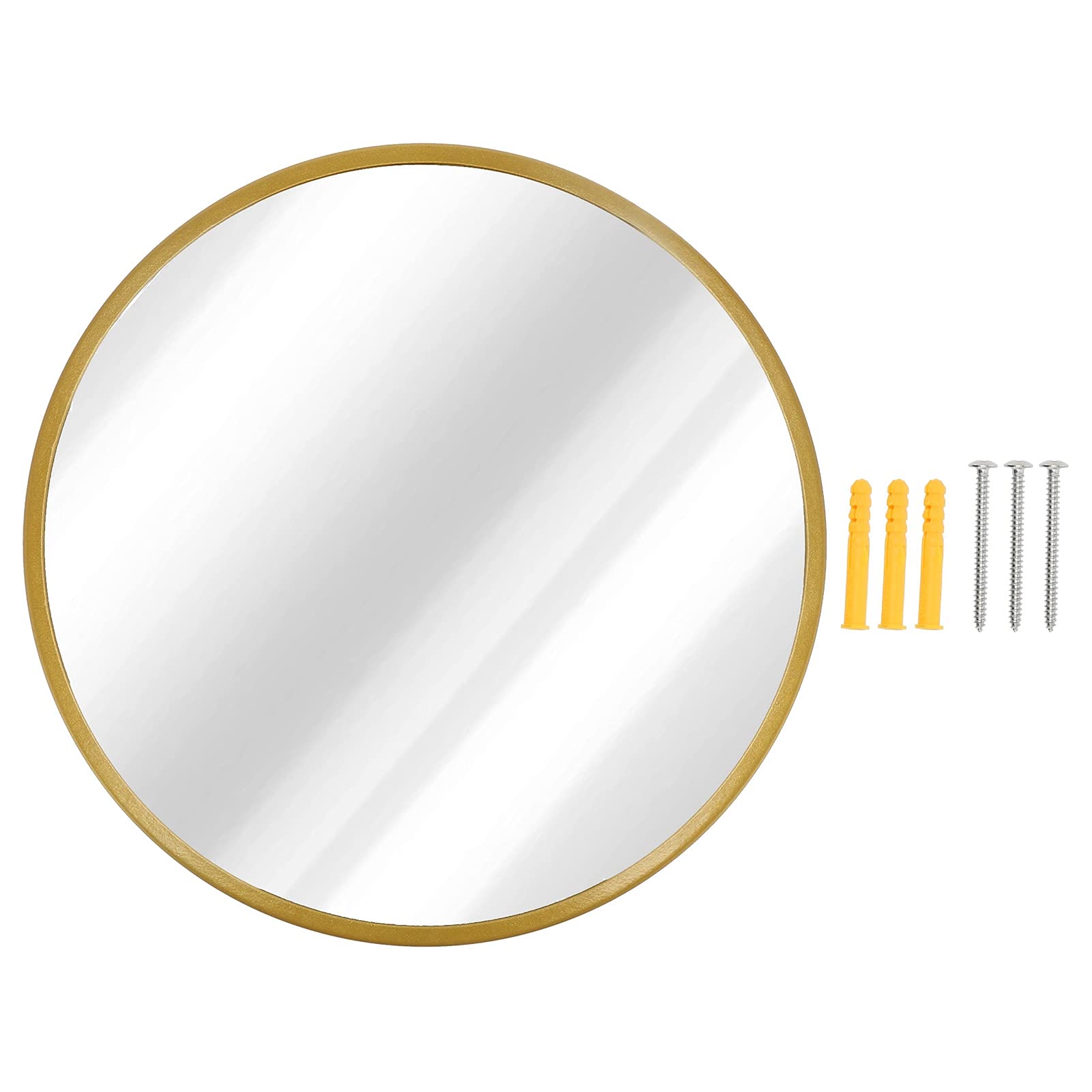 Round Entryway Mirror - High Rigidity Iron Wall Mirror for Bathroom & Bedroom Decor (Gold) - Perfect for Hallway, Living Room, and Dressing Area