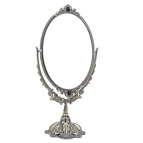 Bronze Trumpet Makeup Mirror - Adjustable Metal Cosmetic Mirror with Stand for Bathroom, Vanity & Dressing Table - Perfect Gift for Home, Salon & Travel Use