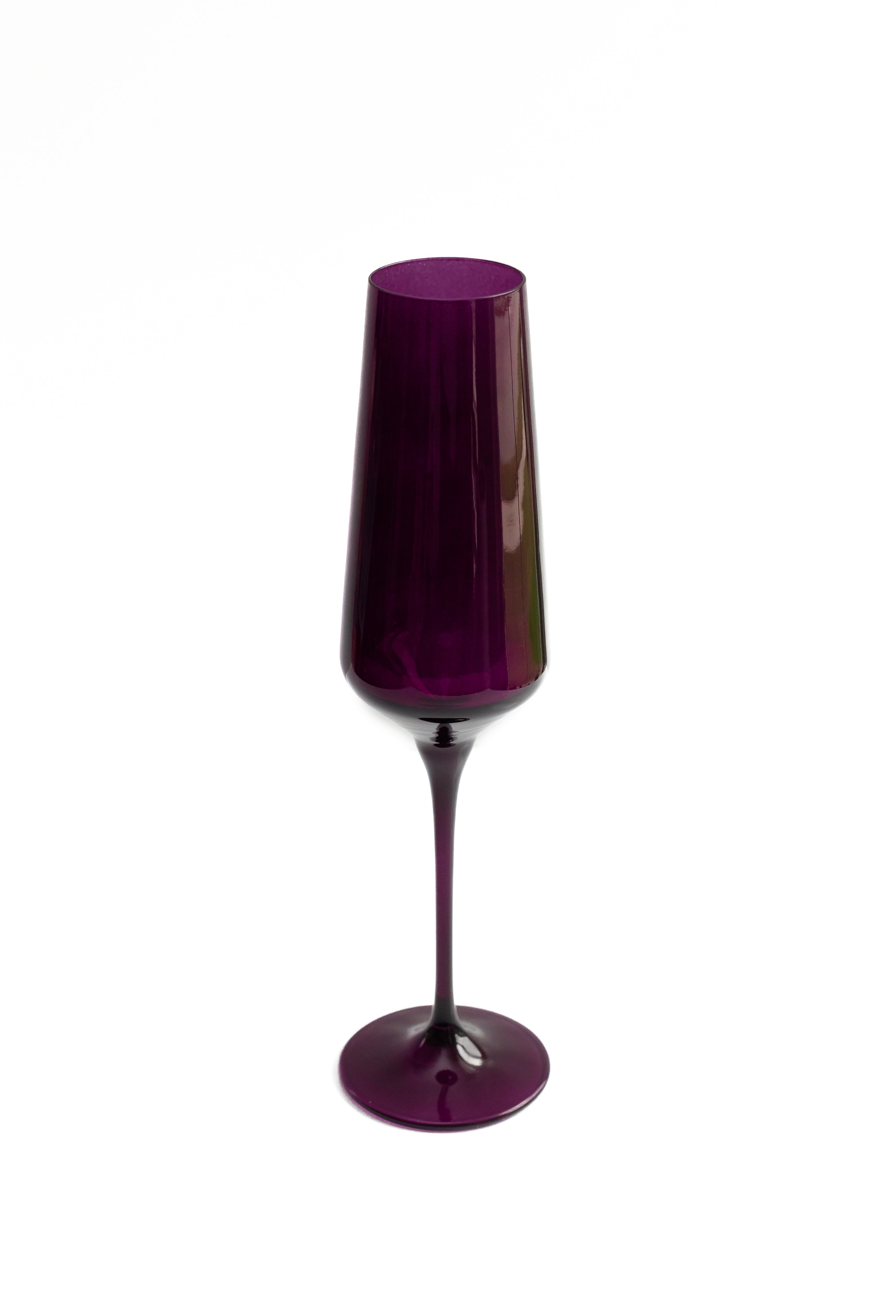 Elegant Estelle Colored Champagne Flutes Set of 2 - Amethyst Purple Glassware for Wedding, Anniversary & Romantic Celebrations