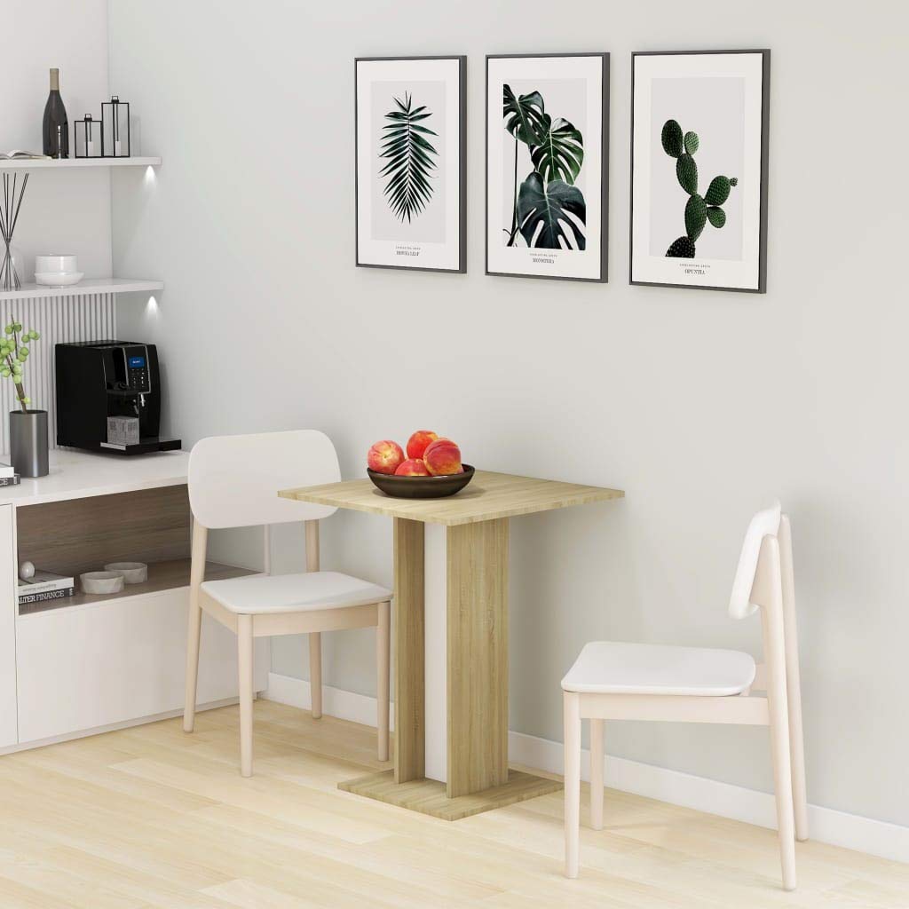 Modern White & Sonoma Oak Bistro Table 23.6