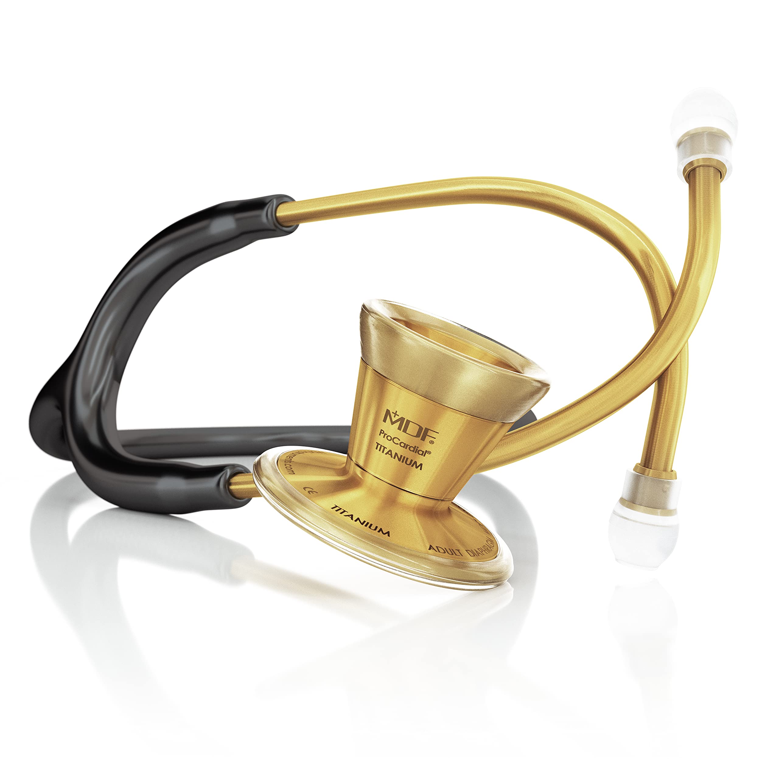 Premium MDF797TK11 Cardiology Stethoscope - Lightweight Titanium Dual Head Design with Black Tube & Gold Chestpiece for Adult Medical Professionals | Ideal for Cardiac Auscultation, Physical Exams & Clinical Diagnostics
