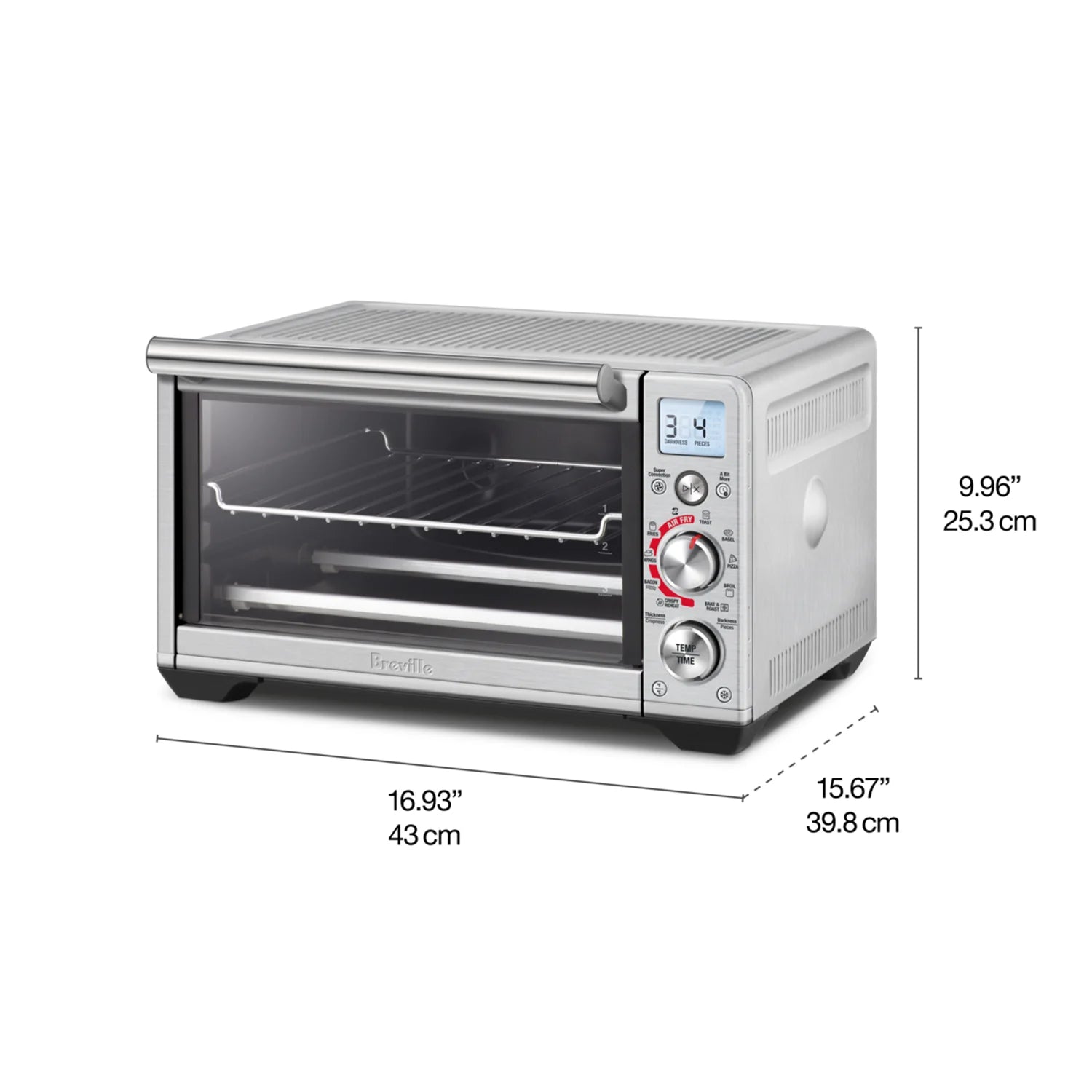 Breville Smart Oven Air Fryer Compact - 12L Capacity, Stainless Steel Countertop Convection Oven with 10 Cooking Functions (BOV680BSS1BUC1) - Perfect for Small Kitchens, Dorms & Air Frying Healthy Meals