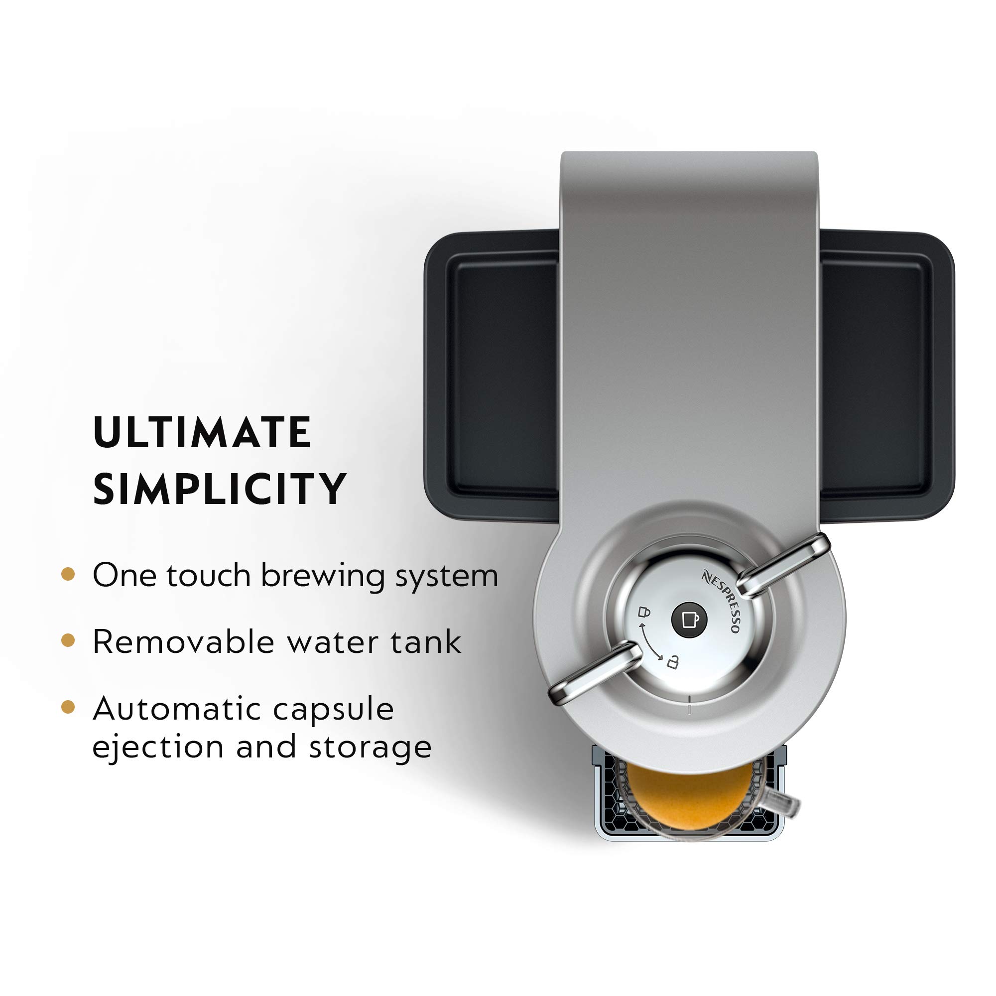 De'Longhi Nespresso Vertuo Coffee & Espresso Maker with 54oz (1597ml) Water Tank - Silver | Brews Coffee, Espresso & Alto Drinks | Perfect for Home, Office & Small Cafes