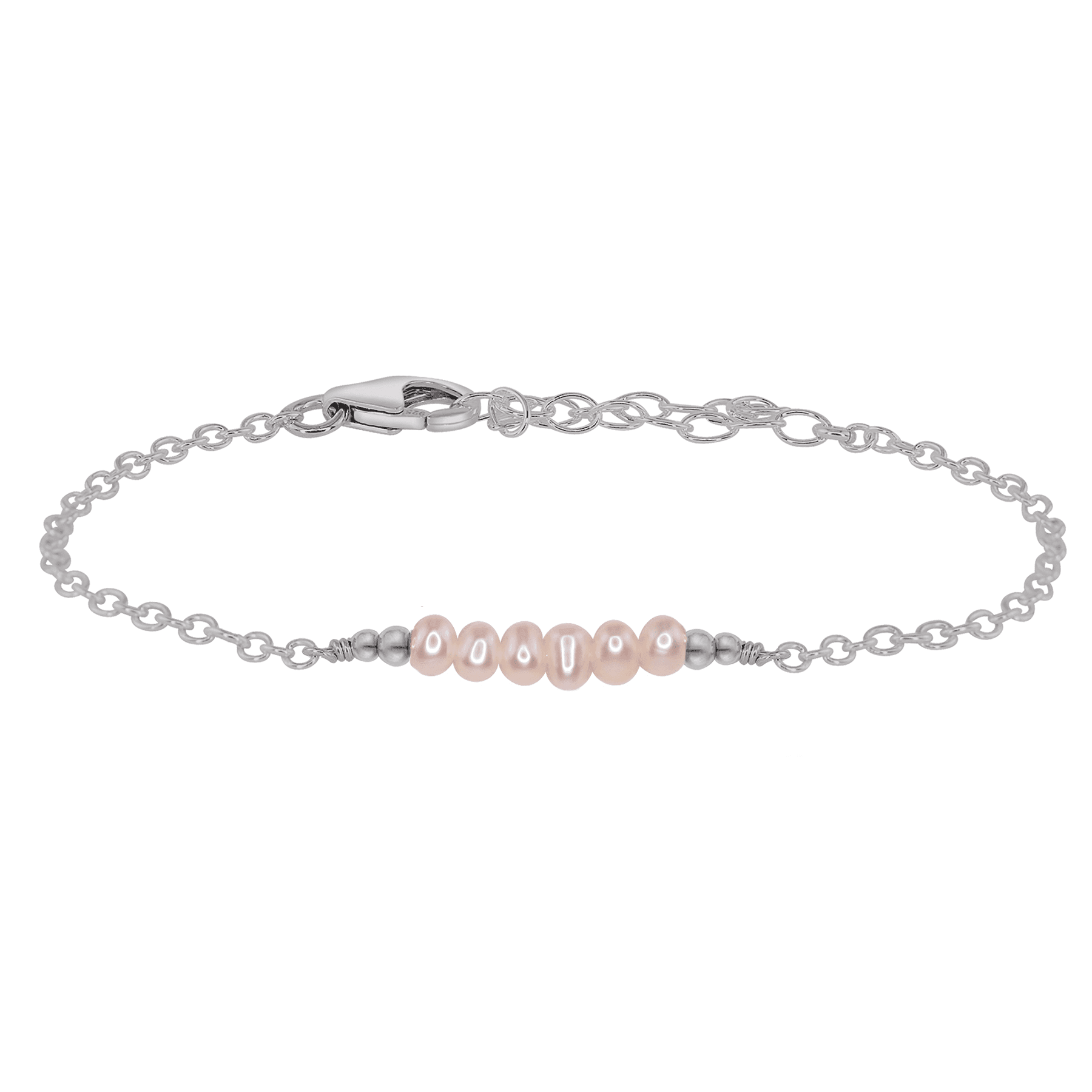 Sparkling White Freshwater Pearl & Gemstone Faceted Bead Bar Bracelet for Women | Elegant Jewelry Gift for Wedding, Party & Special Occasions