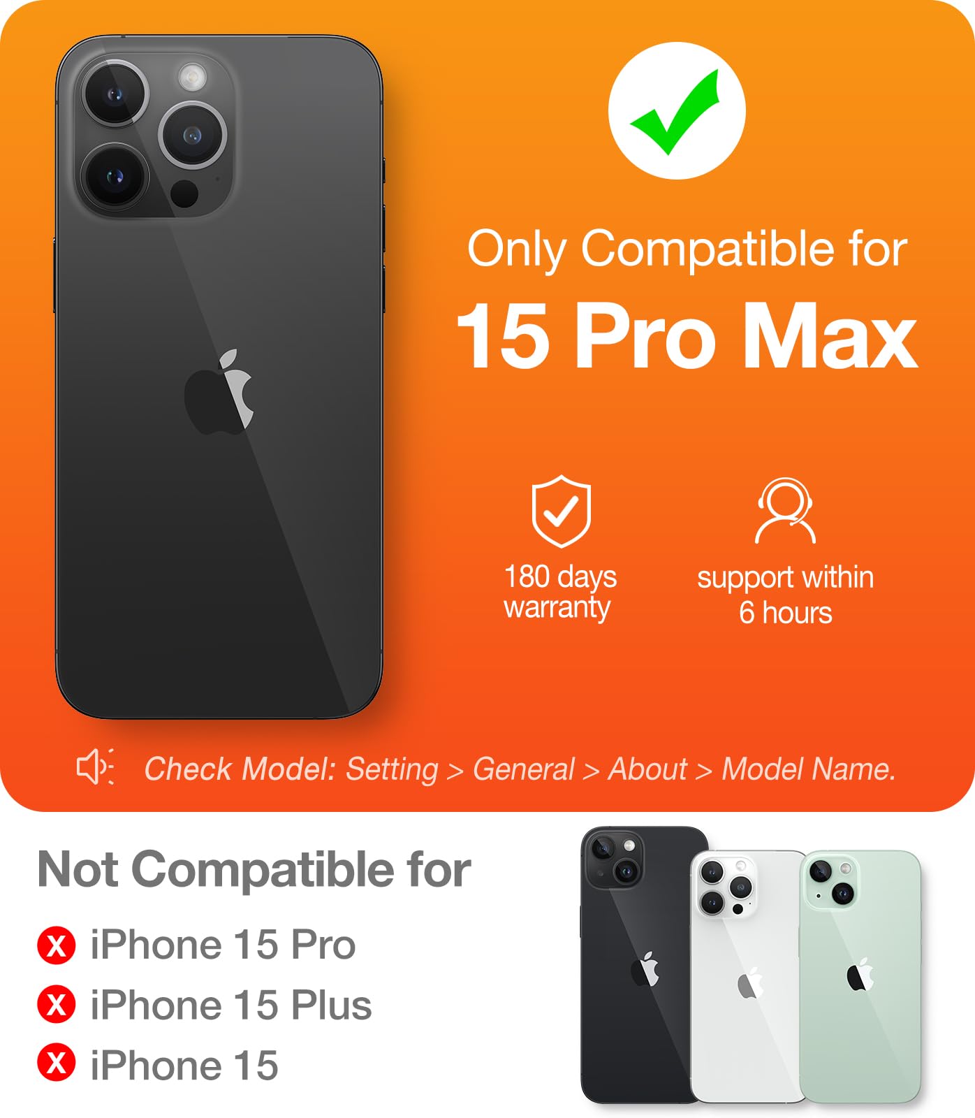 TORRAS Magnetic Phone Case for iPhone 15 Pro Max 6.7 Inch - Military Grade Drop Protection, MagSafe Compatible, Built-in Kickstand - Slim Translucent Frost Black Cover (2023 Model) | Perfect for Work, Travel & Everyday Use