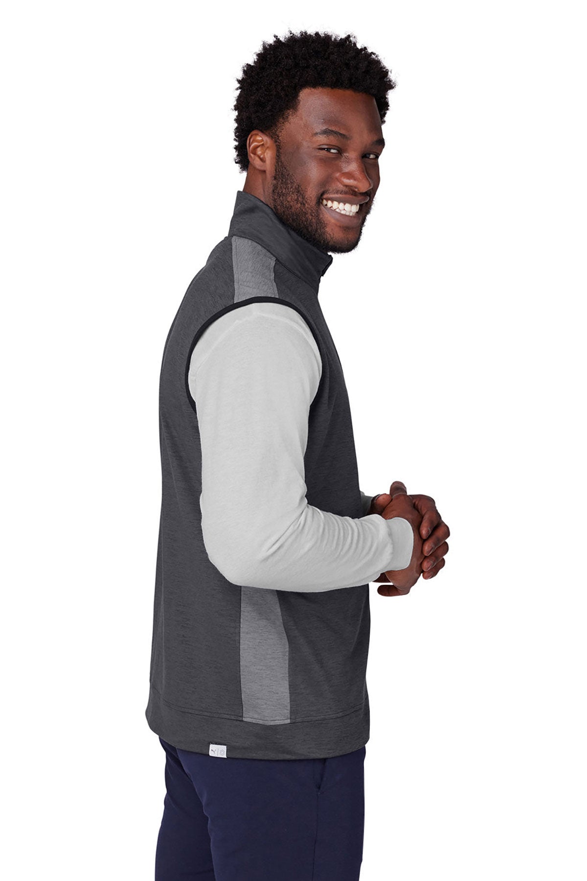 PUMA Men's T7 Cloudspun Vest - Lightweight & Breathable Athletic Jacket for Running, Gym & Outdoor Activities | Customizable in Puma Black Heather