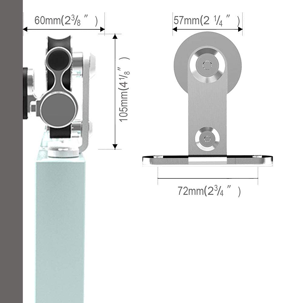TSMST 12FT Heavy Duty Stainless Steel Sliding Barn Door Hardware Kit - Top Mount T-Style Track for Double Wood Doors | Smooth Quiet Operation | Perfect for Bedrooms, Closets & Farmhouse Style Homes