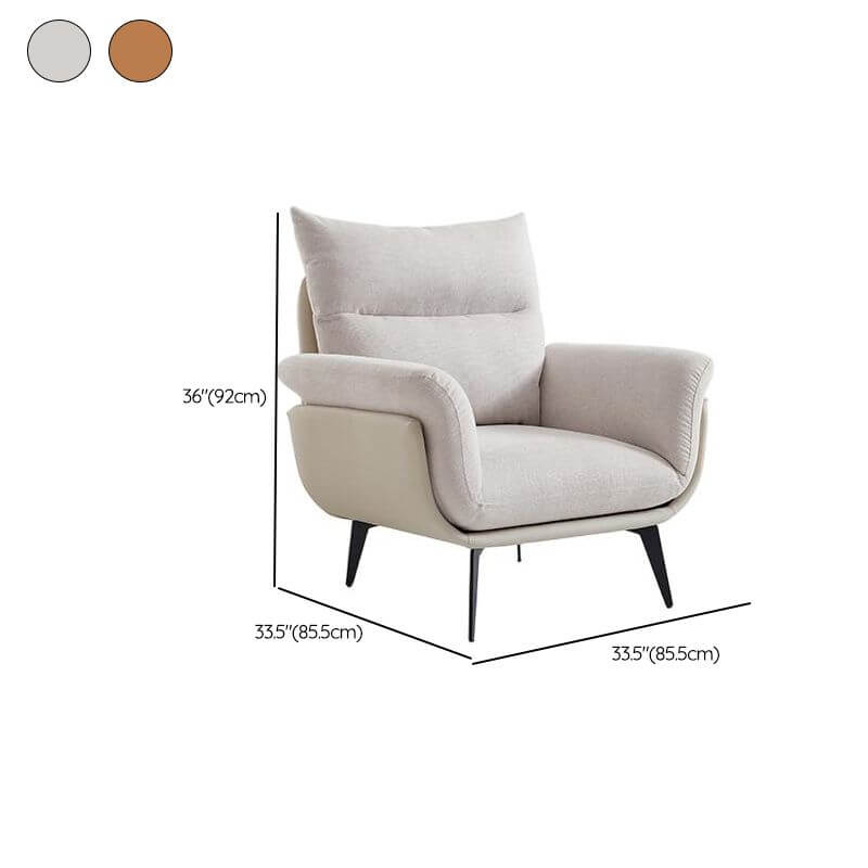 Minimalist White Armchair with Tufted Back & Button Details - Removable Slipcover & Cushions - Modern Living Room, Bedroom, or Office Seating Furniture for Home Decor