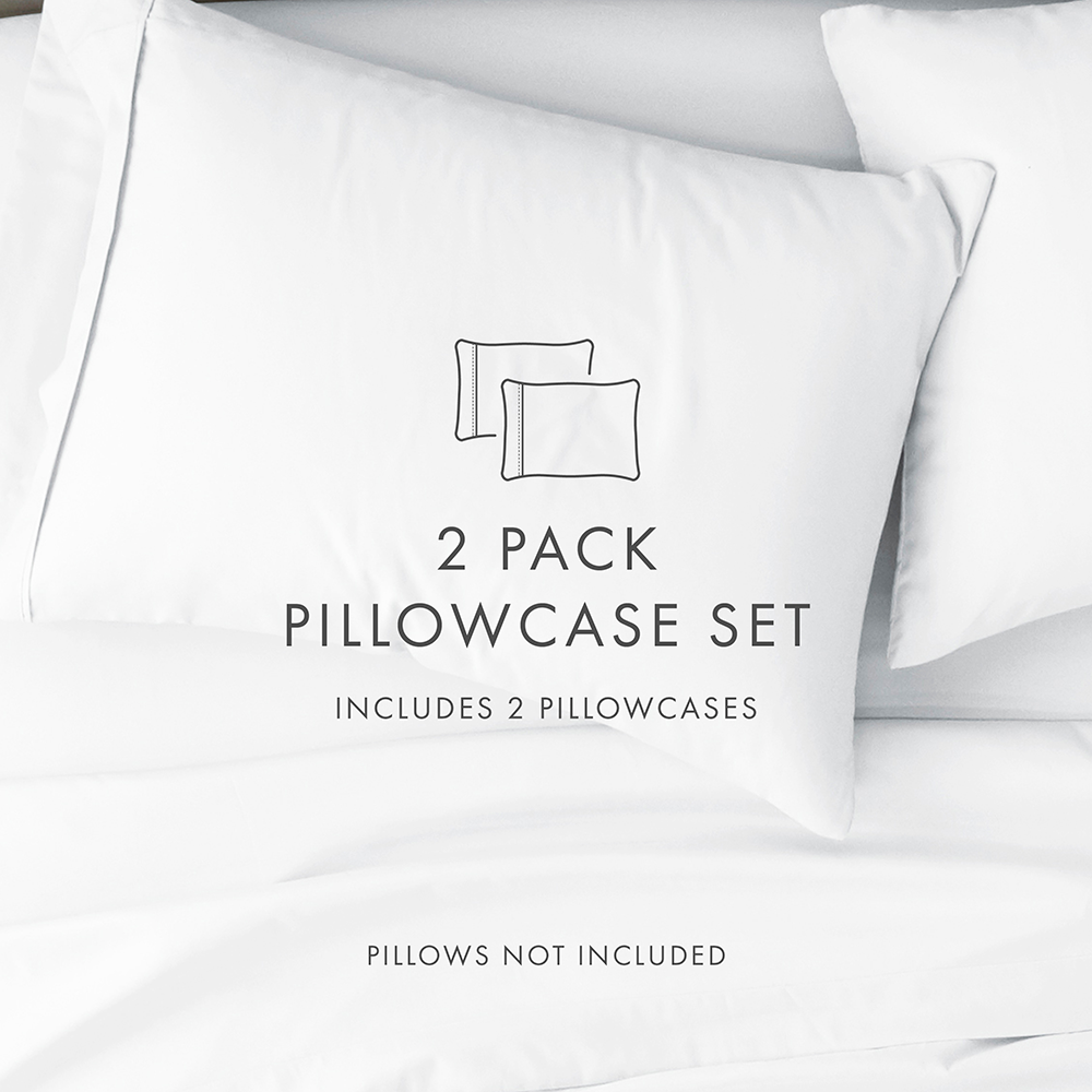2-Piece Soft & Breathable Pillowcase Set - 100% Cotton Bedding for Comfortable Sleep - Perfect for Home, Hotel, and Travel Use