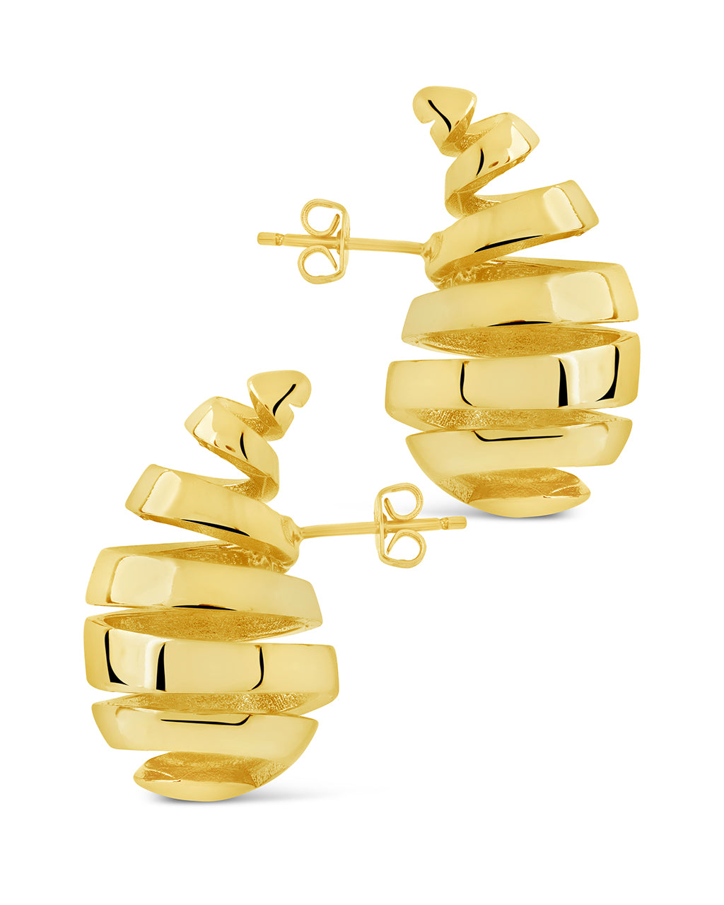 Margot Ribbed Stud Earrings for Women - Minimalist Gold Hoop Earrings - Dainty Everyday Jewelry - Perfect for Work, Date Night & Special Occasions