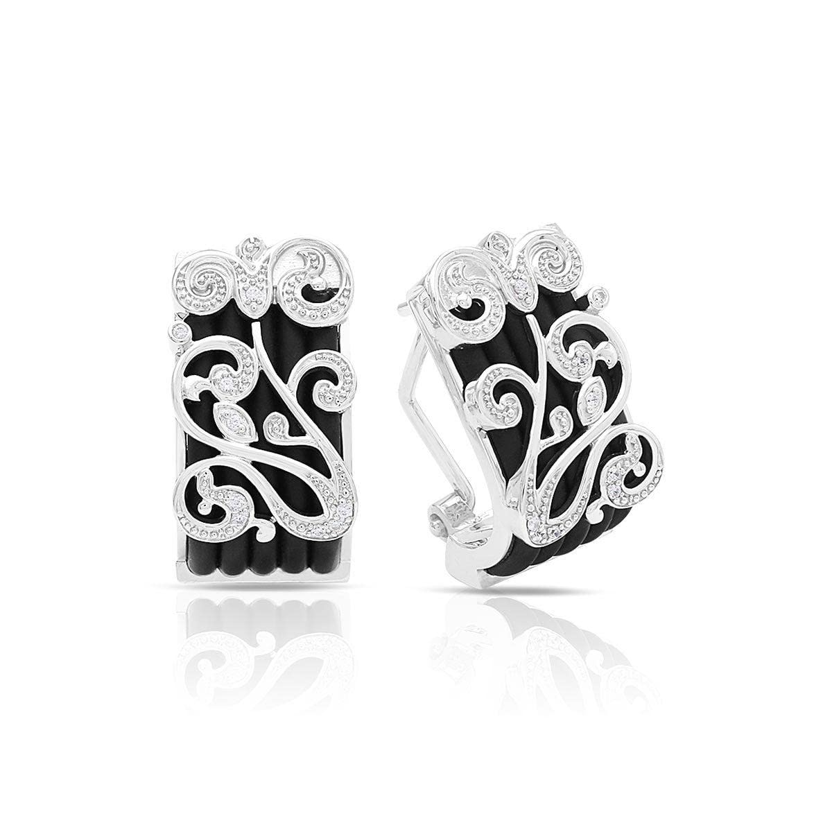 Belle Etoile Andante Black Stud Earrings for Women - Elegant Minimalist Jewelry for Everyday Wear, Office, and Special Occasions