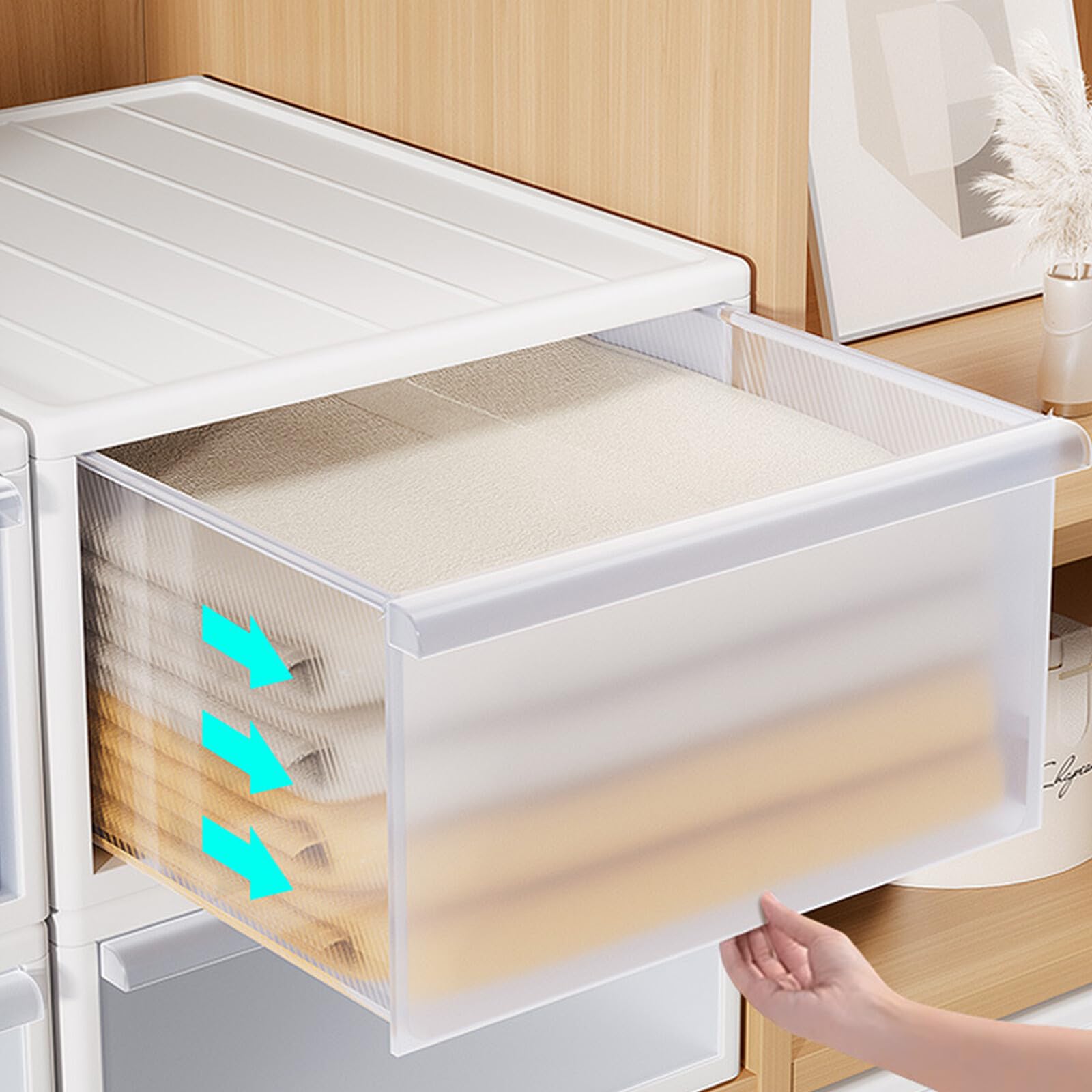 Frosted Desktop Organizer with Lid - Multi-Purpose Storage Box for Toys, Underwear, Socks, Cosmetics & Office Supplies | Perfect for Home, Office & Dorm Organization