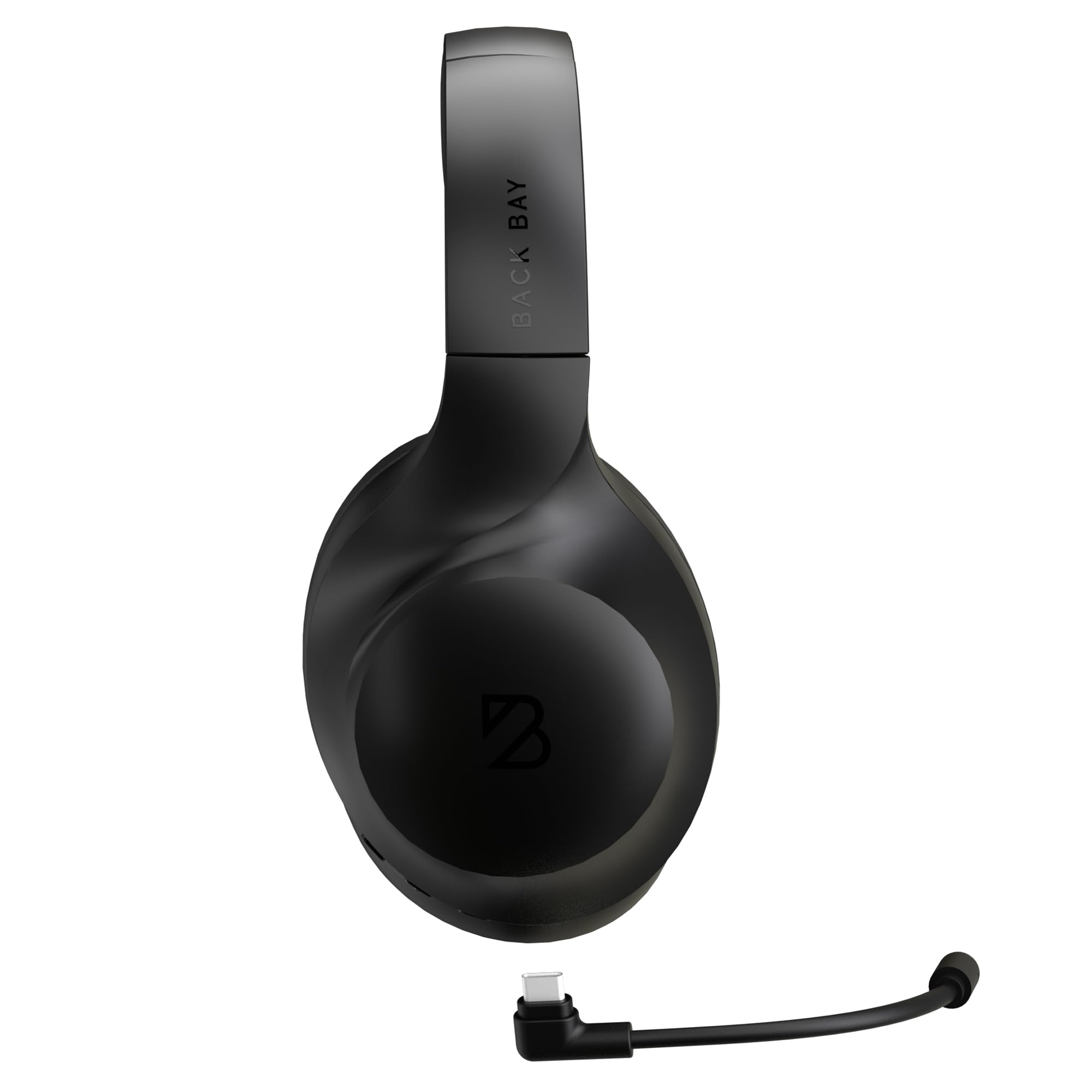 Back Bay Audio ClearCall 70 Wireless Bluetooth Headphones with Microphone & Removable Boom Mic - Over Ear Noise Cancelling Headset for Work from Home, Office, Laptop, PC & Online Meetings