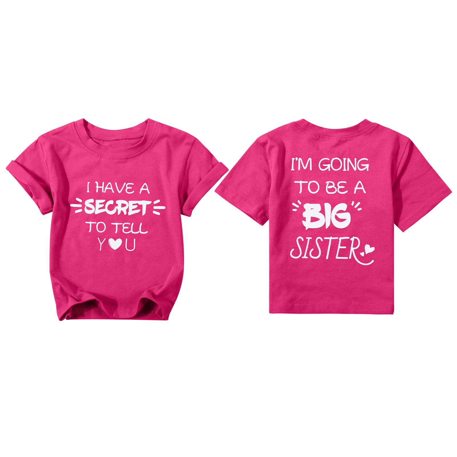Big Sister Shirt for Toddler Girls - Announcement Tee for Siblings