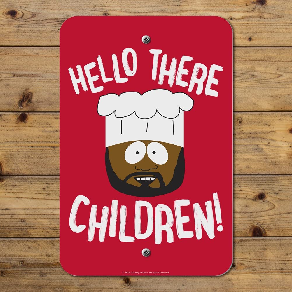 South Park Chef Hello Children Sign - Funny Home & Office Decor for Fans - Perfect for TV Rooms, Game Rooms, and Themed Parties