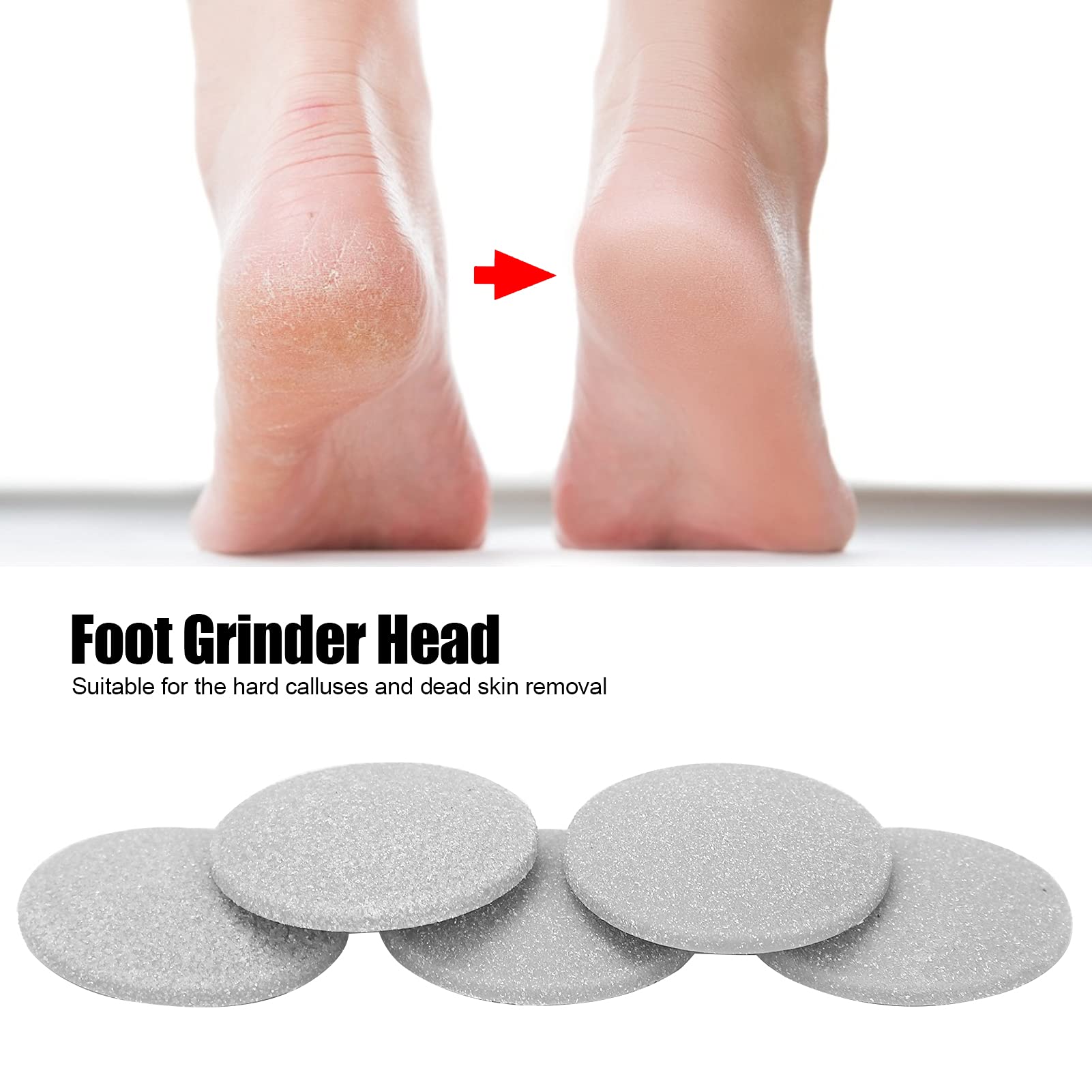 Electric Foot Grinder Head - Professional Pedicure File for Callus Removal, Grey | Salon & Home Use for Smooth Feet Care