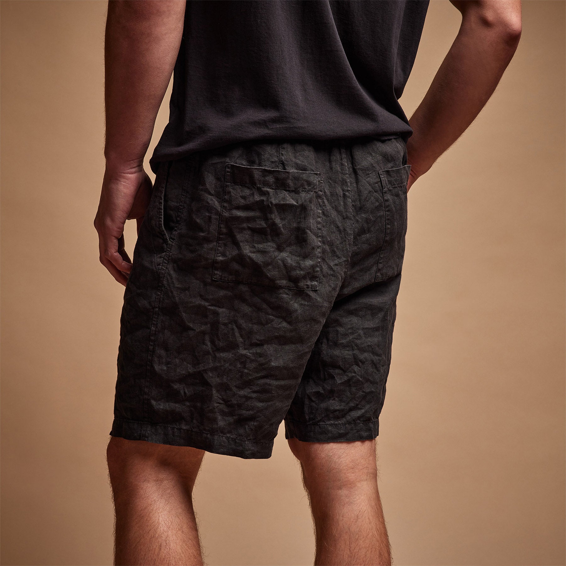 Breathable Relaxed Fit Linen Shorts for Men - Comfortable Casual Summer Shorts in Black | Perfect for Beach, Vacation & Lounge Wear