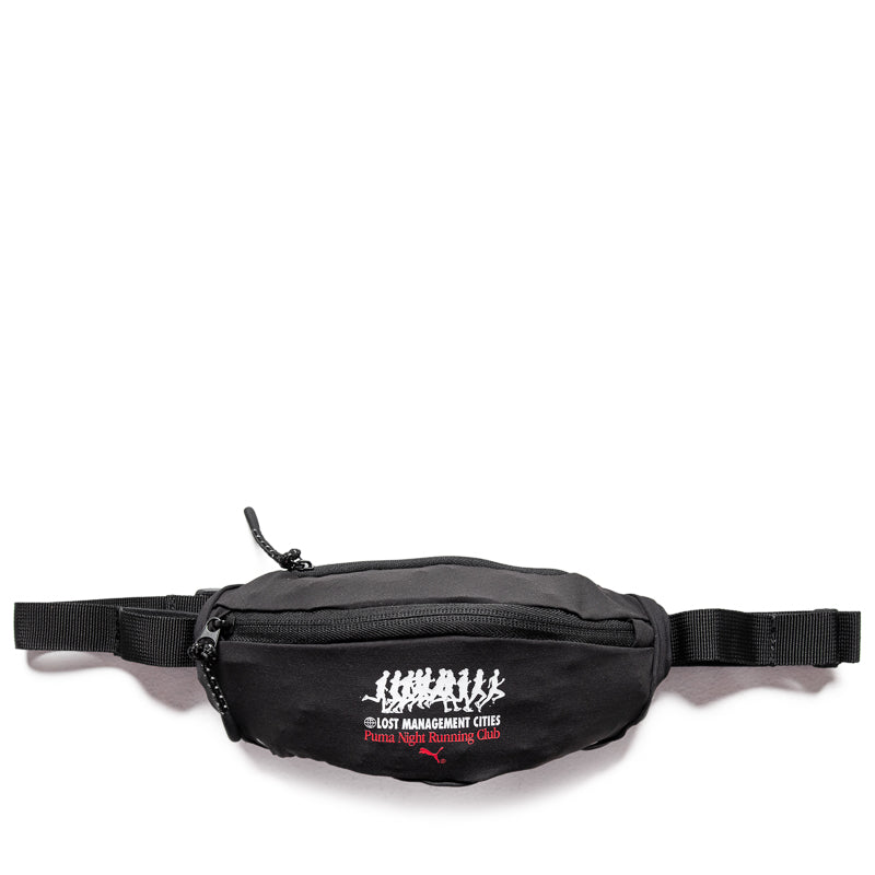 Lost Management Cities x Puma Waist Bag for Men & Women - Stylish Black Crossbody Fanny Pack for Travel, Gym & Everyday Use