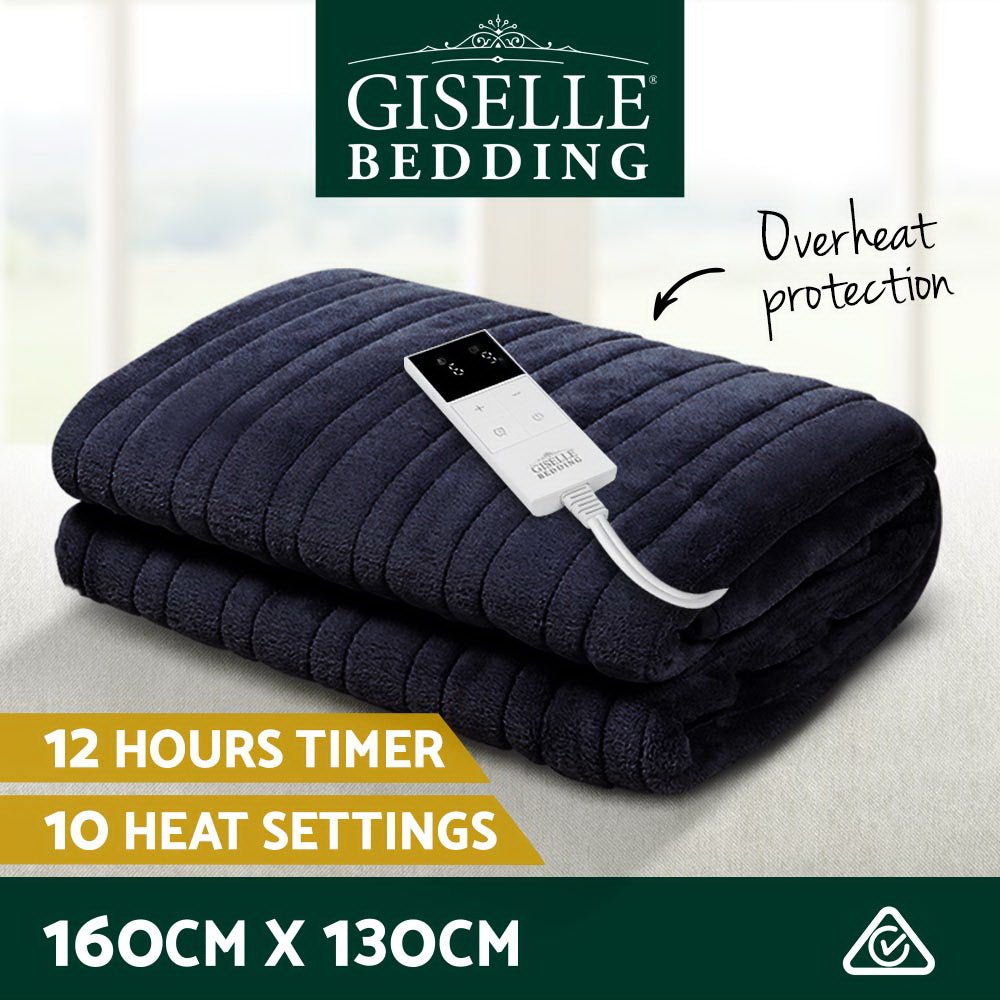 Electric Heated Throw Blanket - Ultra Soft Fleece, Machine Washable, Charcoal Gray - Perfect for Winter Warmth, Cozy Nights & Home Comfort