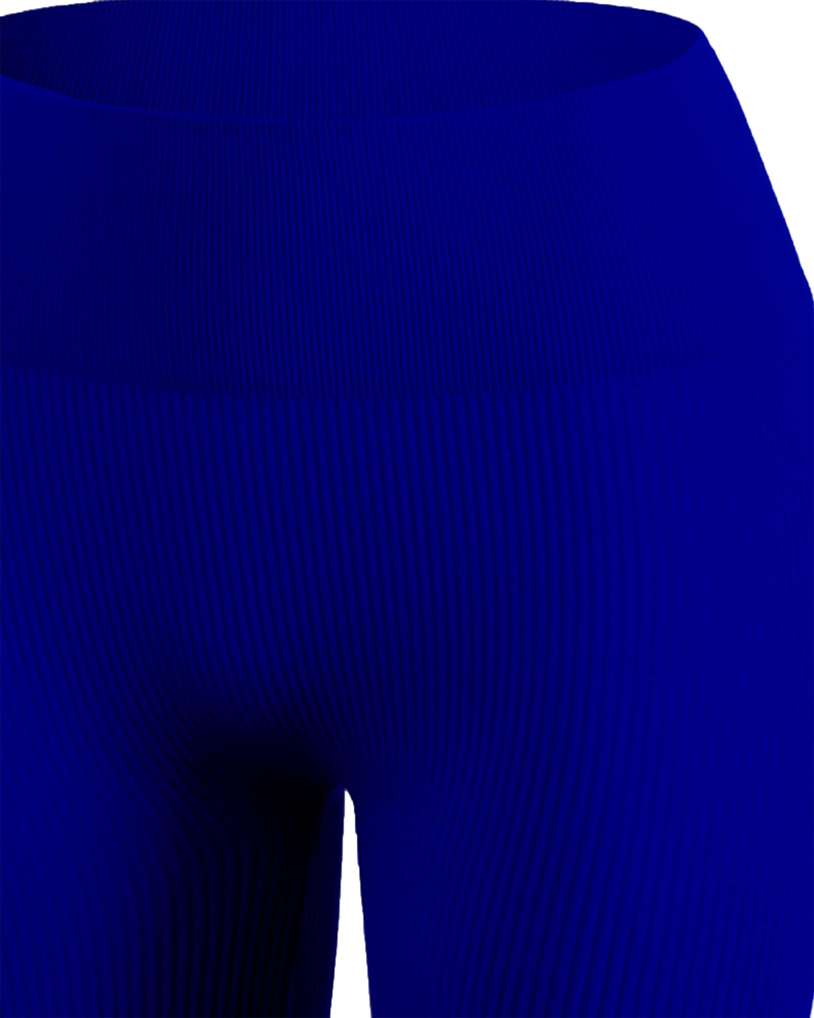 A2Y Women's Lightweight Mid-Length Seamless Ribbed Biker Shorts for Yoga, Running, Gym & Lounge Wear - High Waist Workout Shorts with Pockets