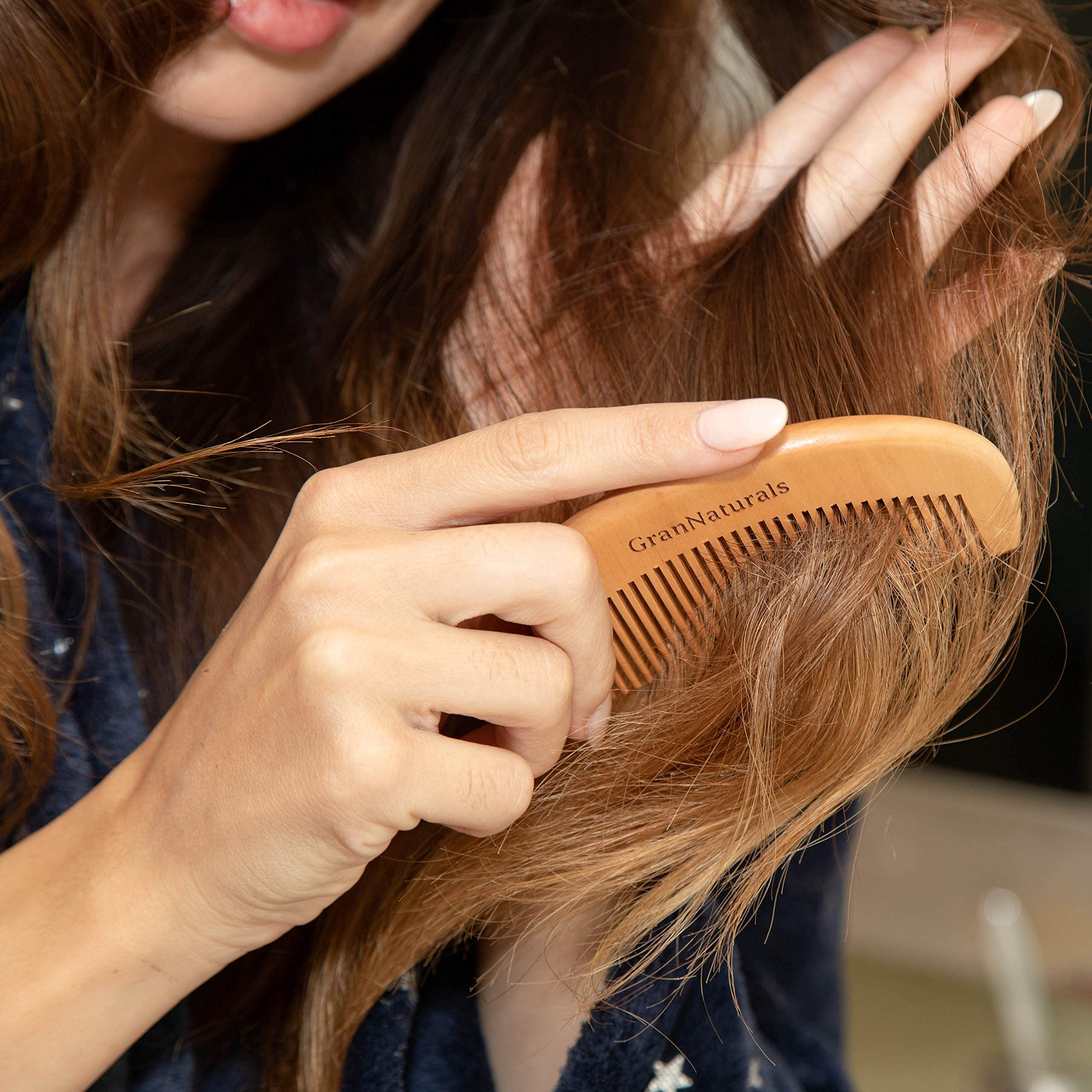 Natural Wooden Hair Brush & Comb Set - Travel Size Wooden Bristle Brush, Wooden Comb & Paddle Brush for Men & Women | Perfect for Home, Travel & Eco-Friendly Hair Care