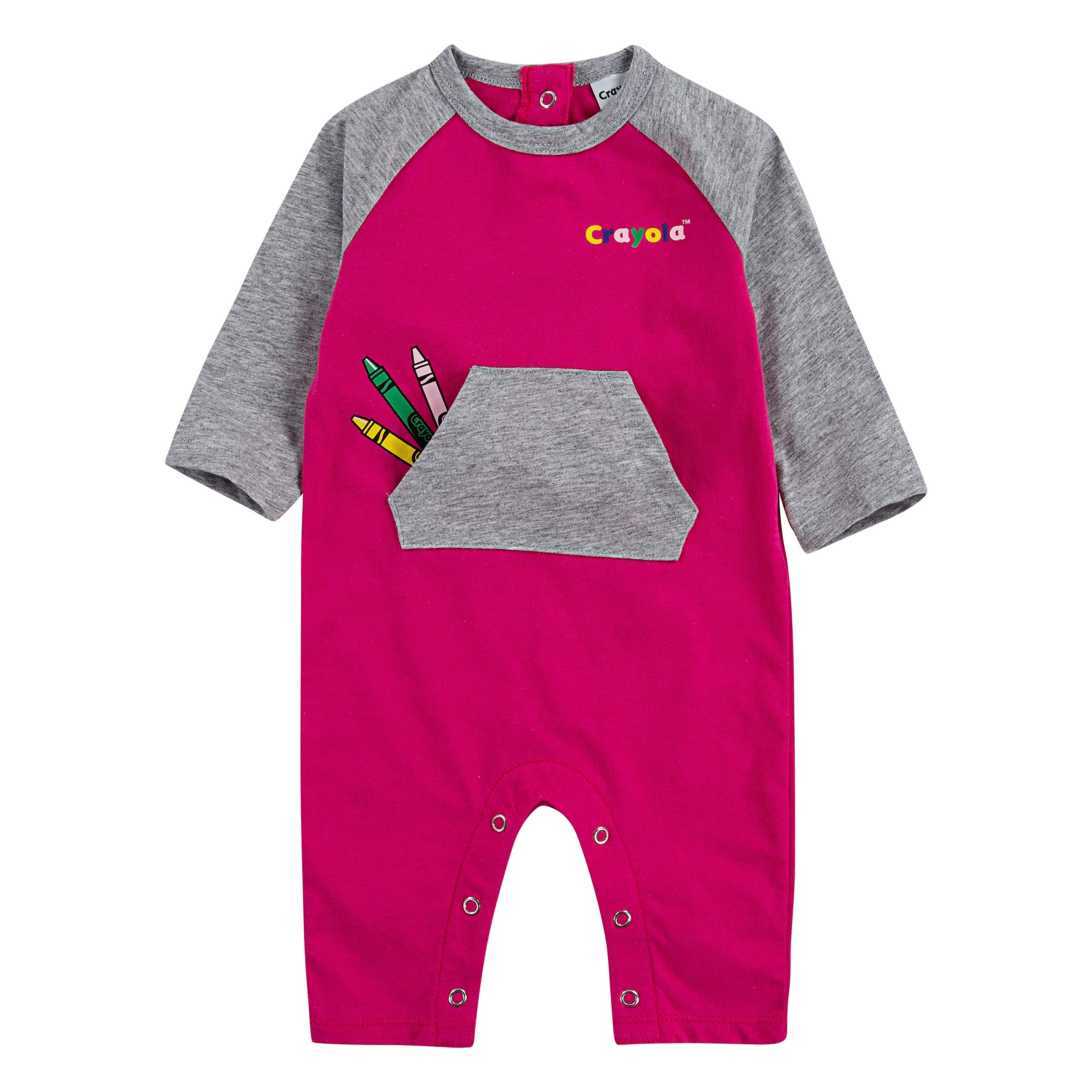 Crayola Baby Girls' Long Sleeve Bodysuit Romper - Soft Cotton Coverall for Infants & Toddlers - Perfect for Playtime, Daycare & Family Outings